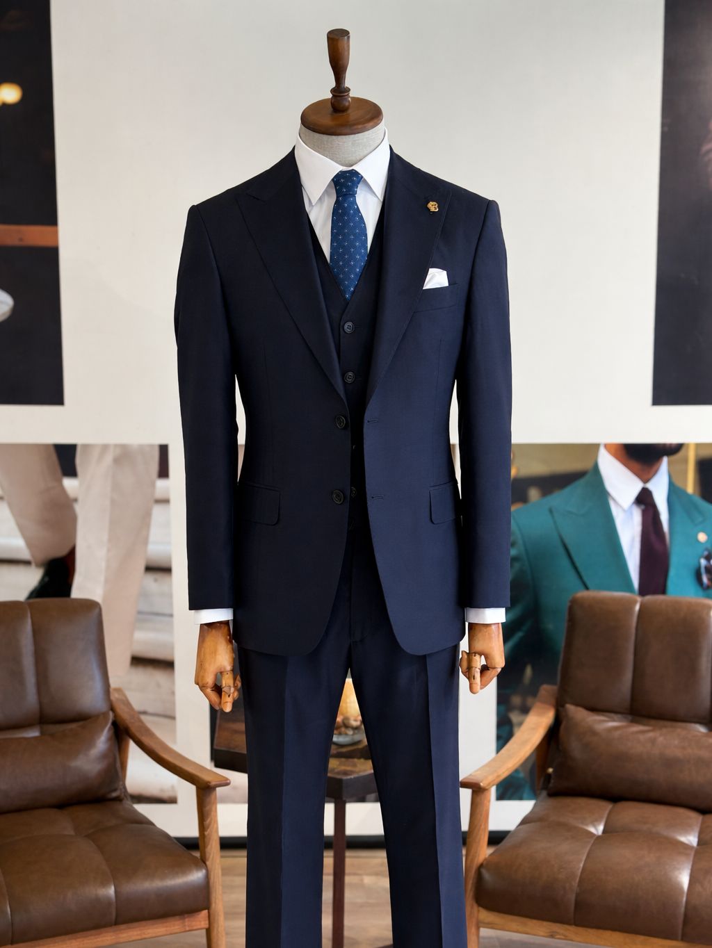 Navy Slim-Fit Suit 3-Piece