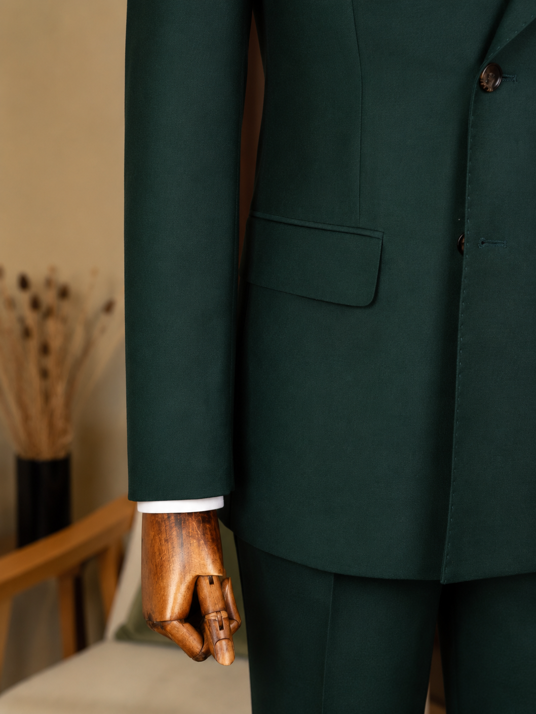 Green Double Breasted Suit 2-Piece