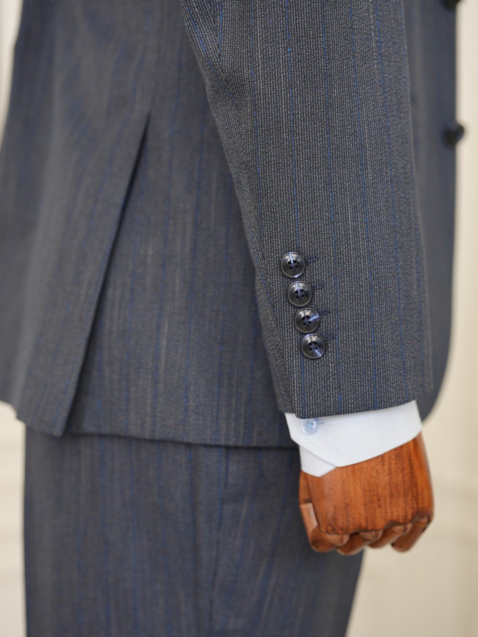 Navy Striped Slim-Fit Suit 3-Piece