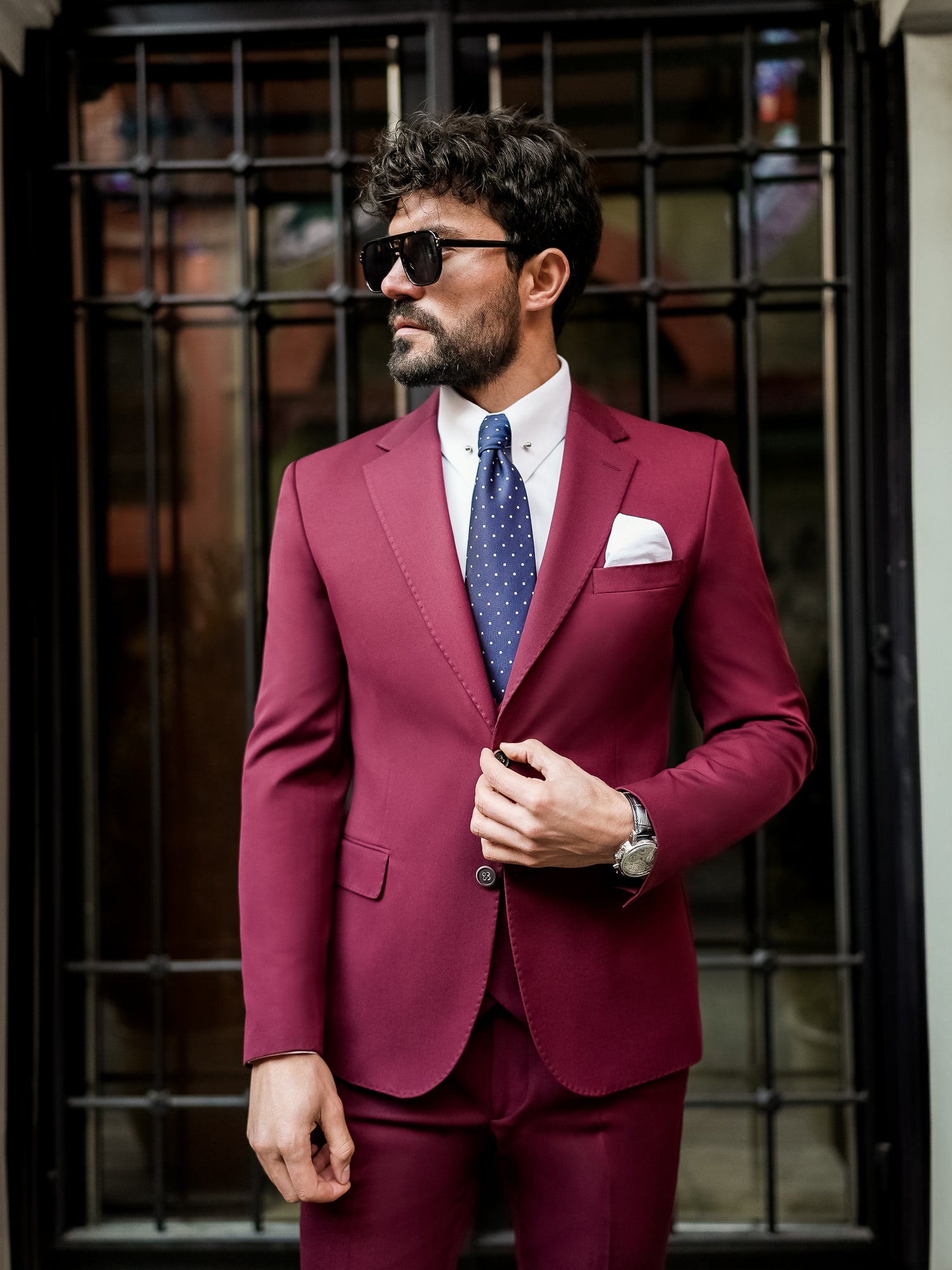 Bordeaux Slim-Fit Suit 3-Piece