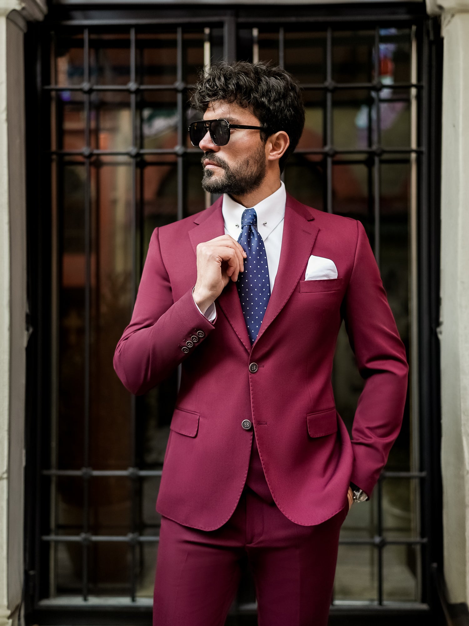 Bordeaux Slim-Fit Suit 3-Piece