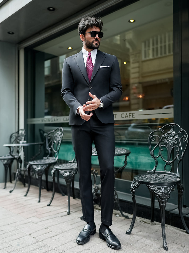 Black Slim-Fit Suit 3-Piece