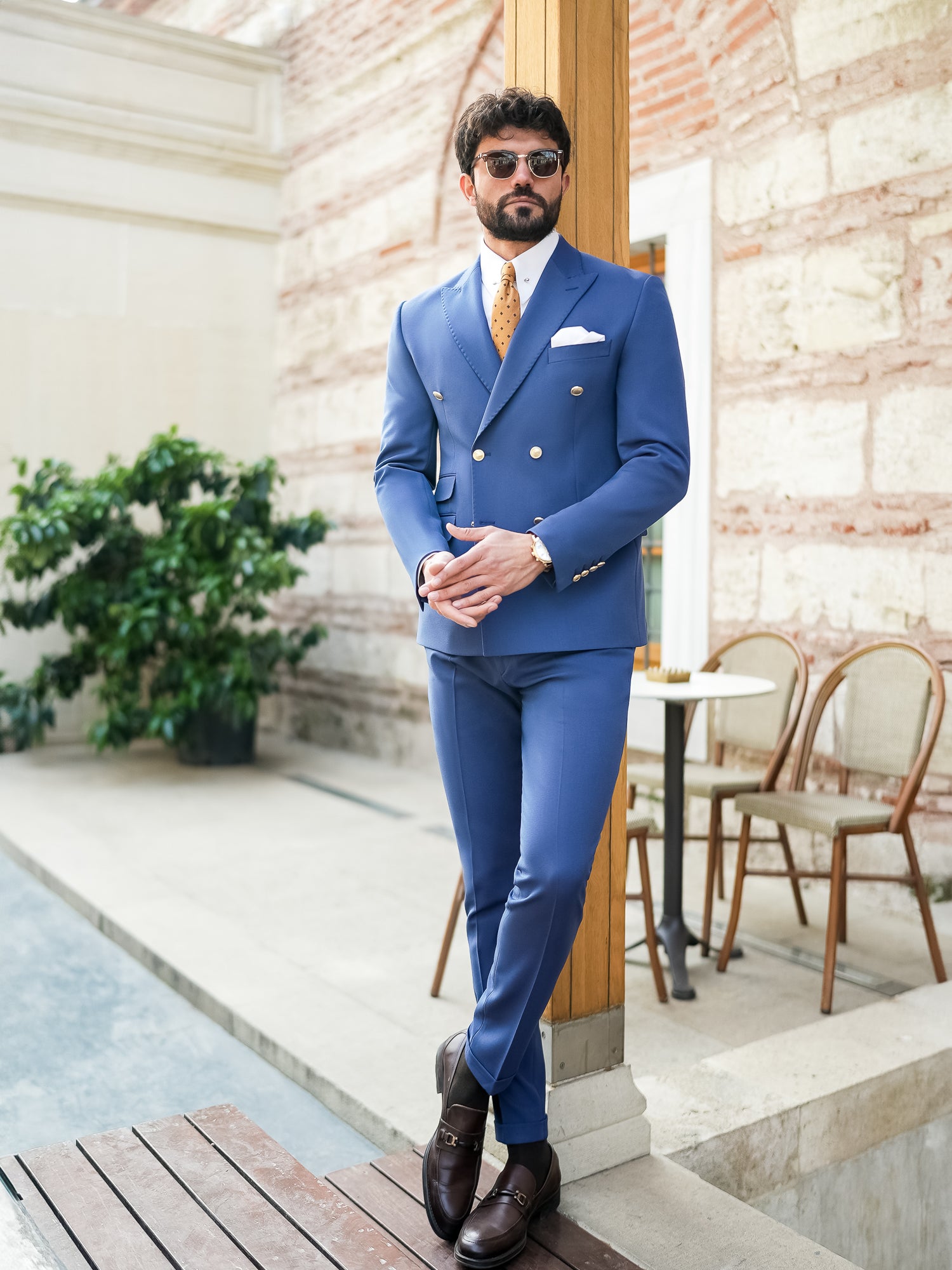 Navy Double Breasted Suit 2-Piece