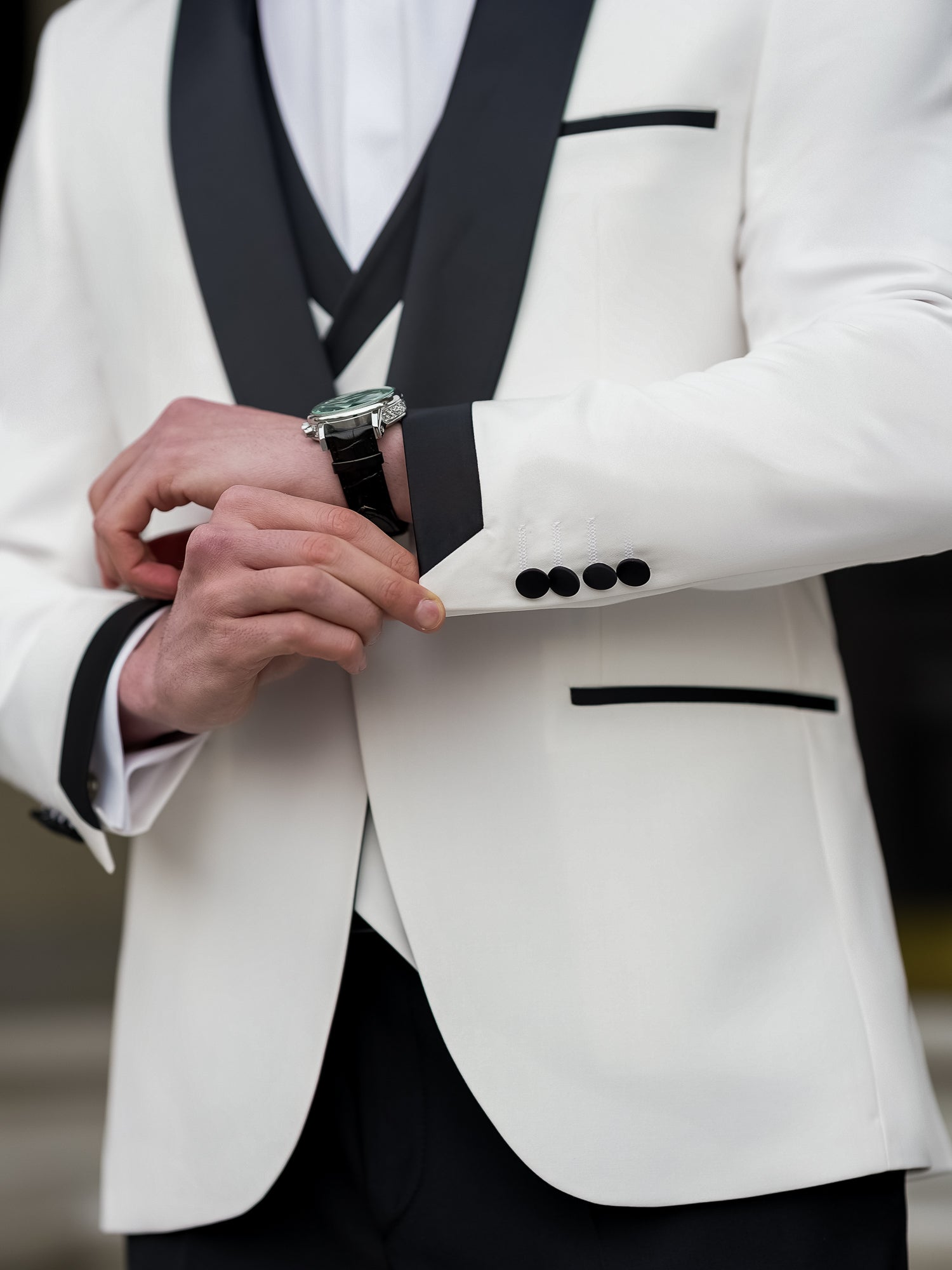White Slim-Fit Tuxedo 3-Piece