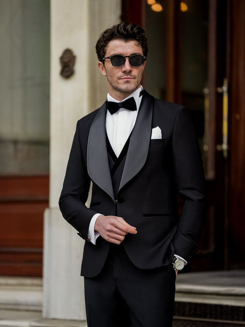 Black Slim-Fit Tuxedo 3-Piece