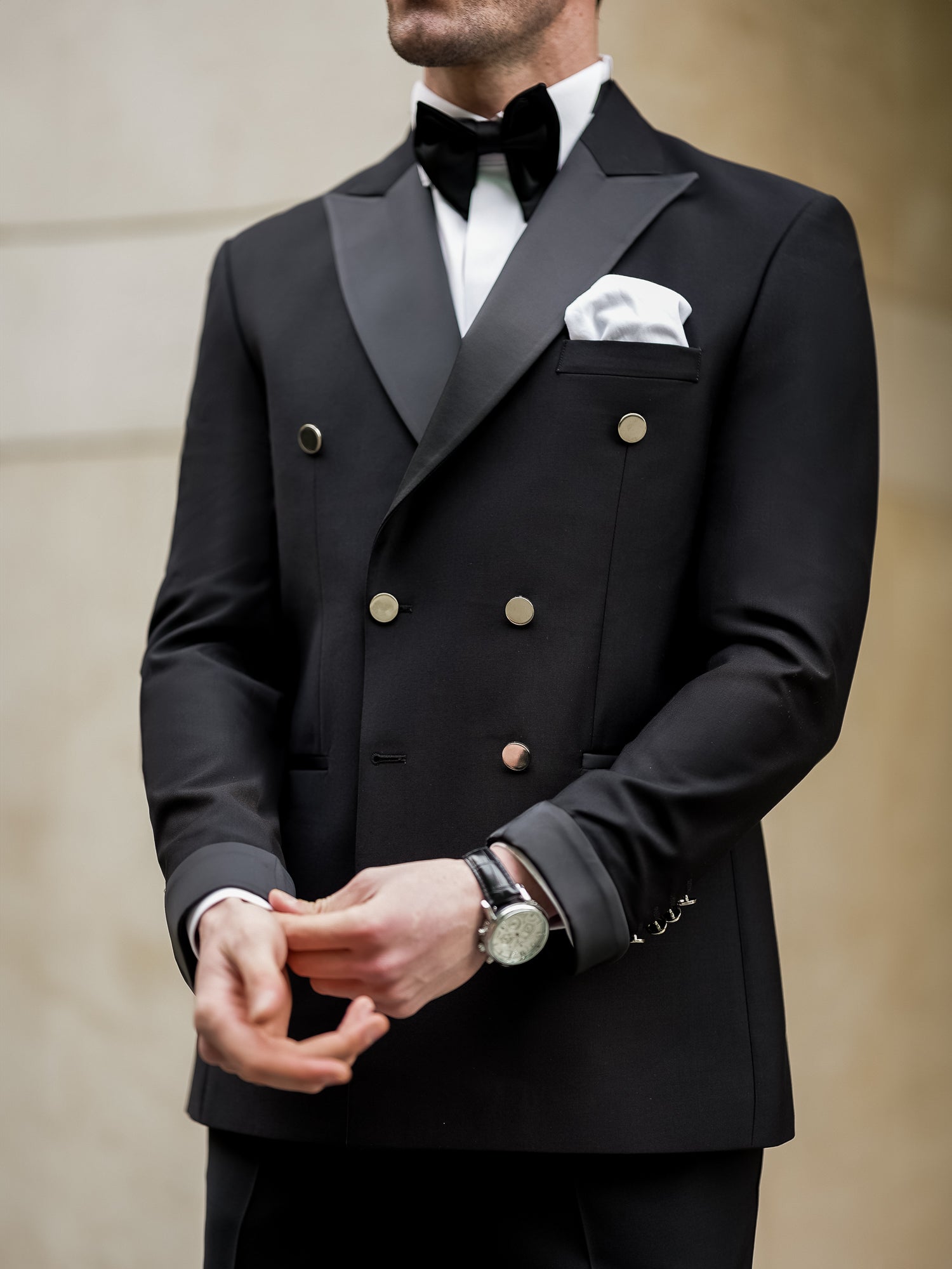 Black Double Breasted Tuxedo 2-Piece