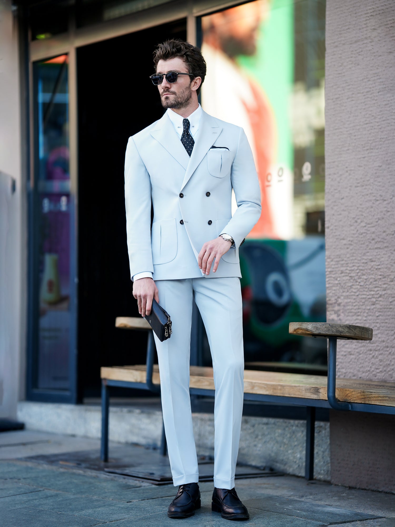 Light Grey Double Breasted Suit 2-Piece