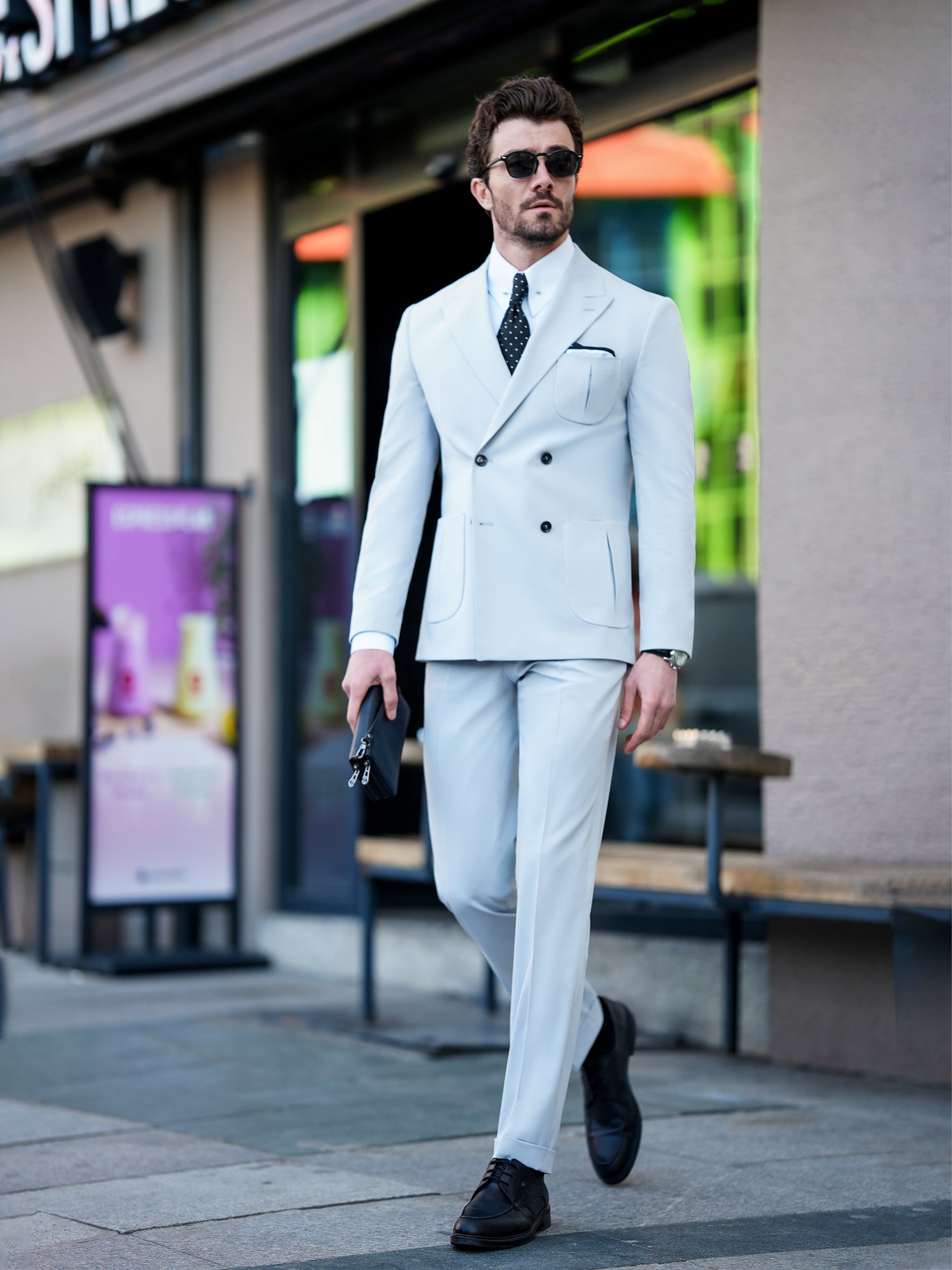 Light Grey Double Breasted Suit 2-Piece