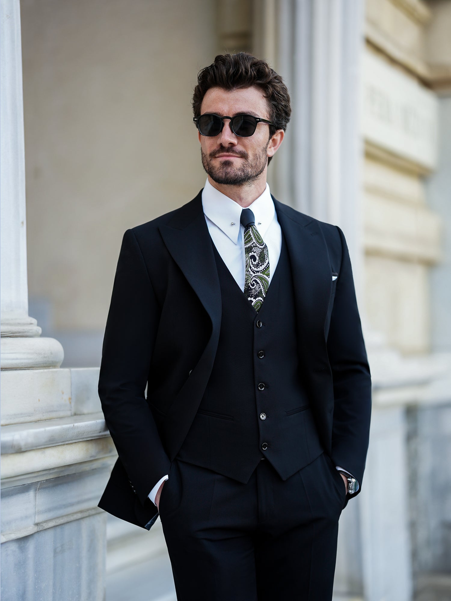 Black Slim-Fit Suit 3-Piece