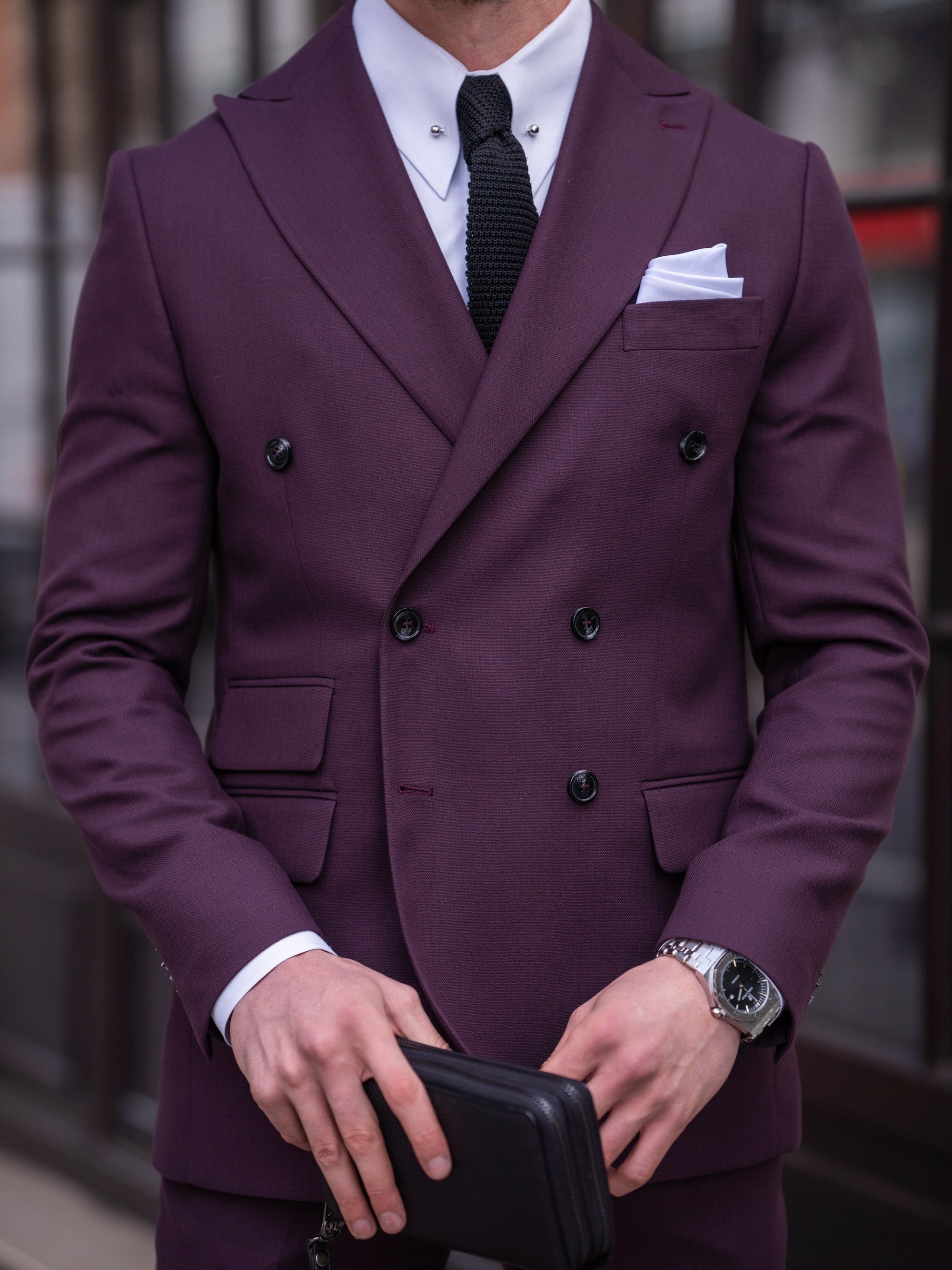 Purple Double Breasted Suit 2-Piece