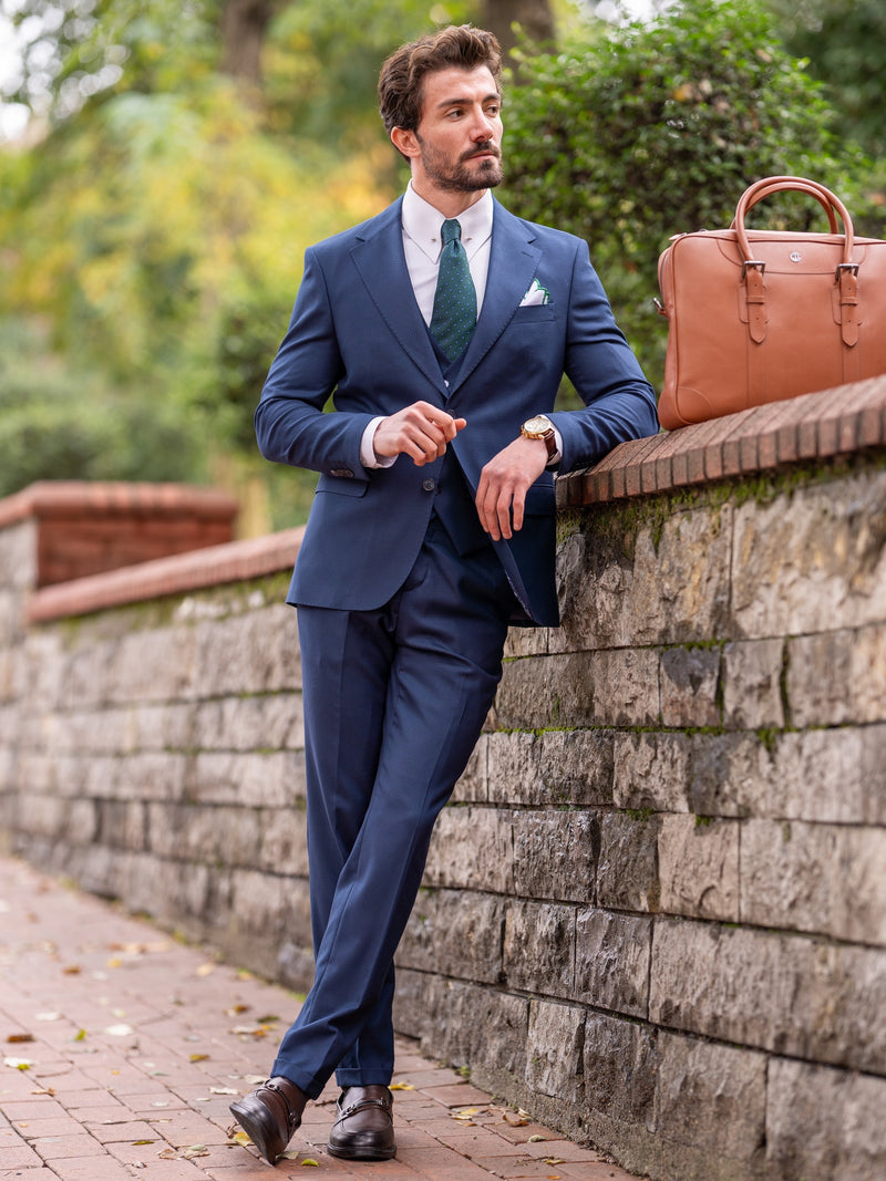 Blue Slim-Fit Suit 3-Piece