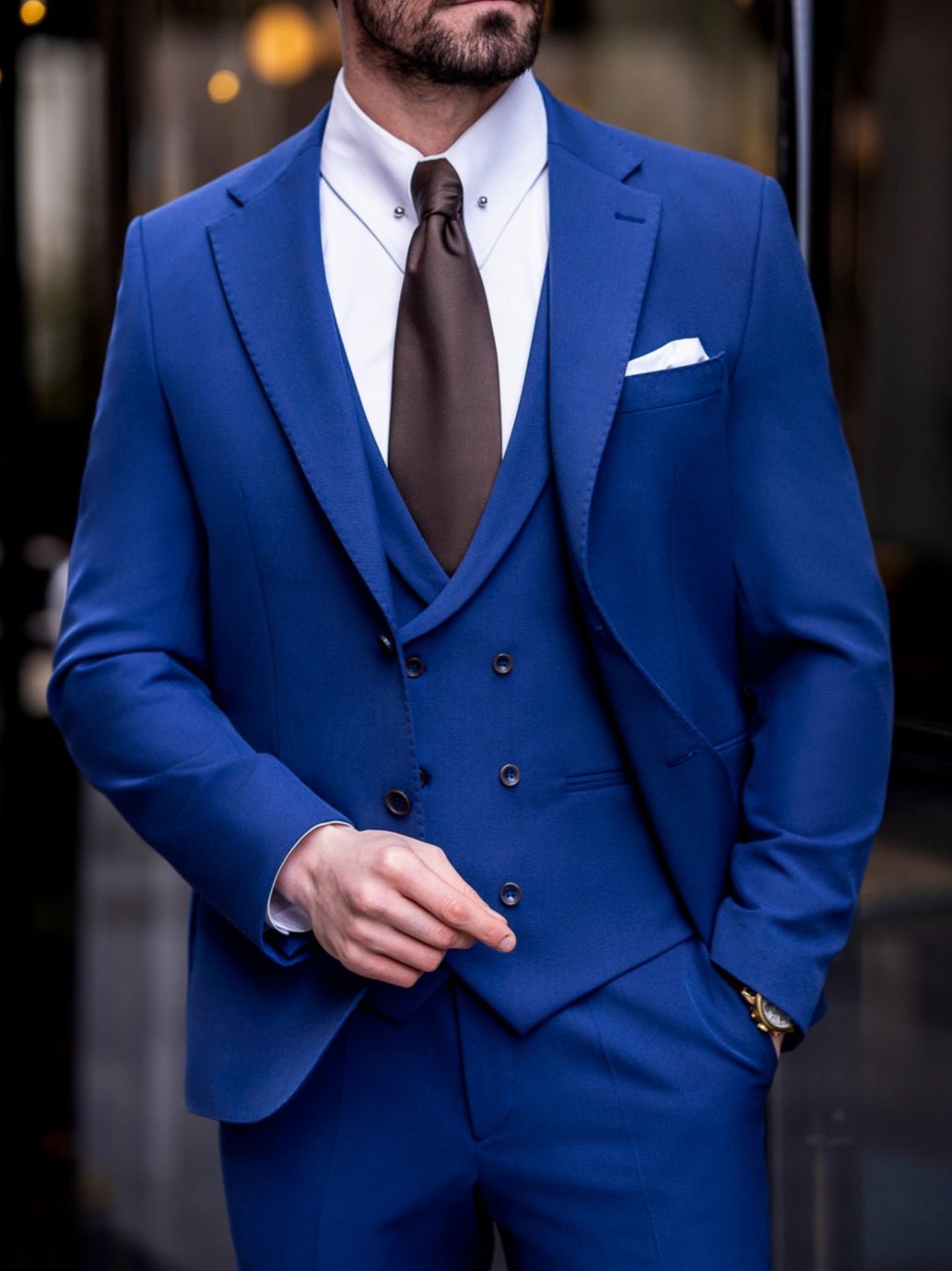 Navy Slim-Fit Suit 3-Piece