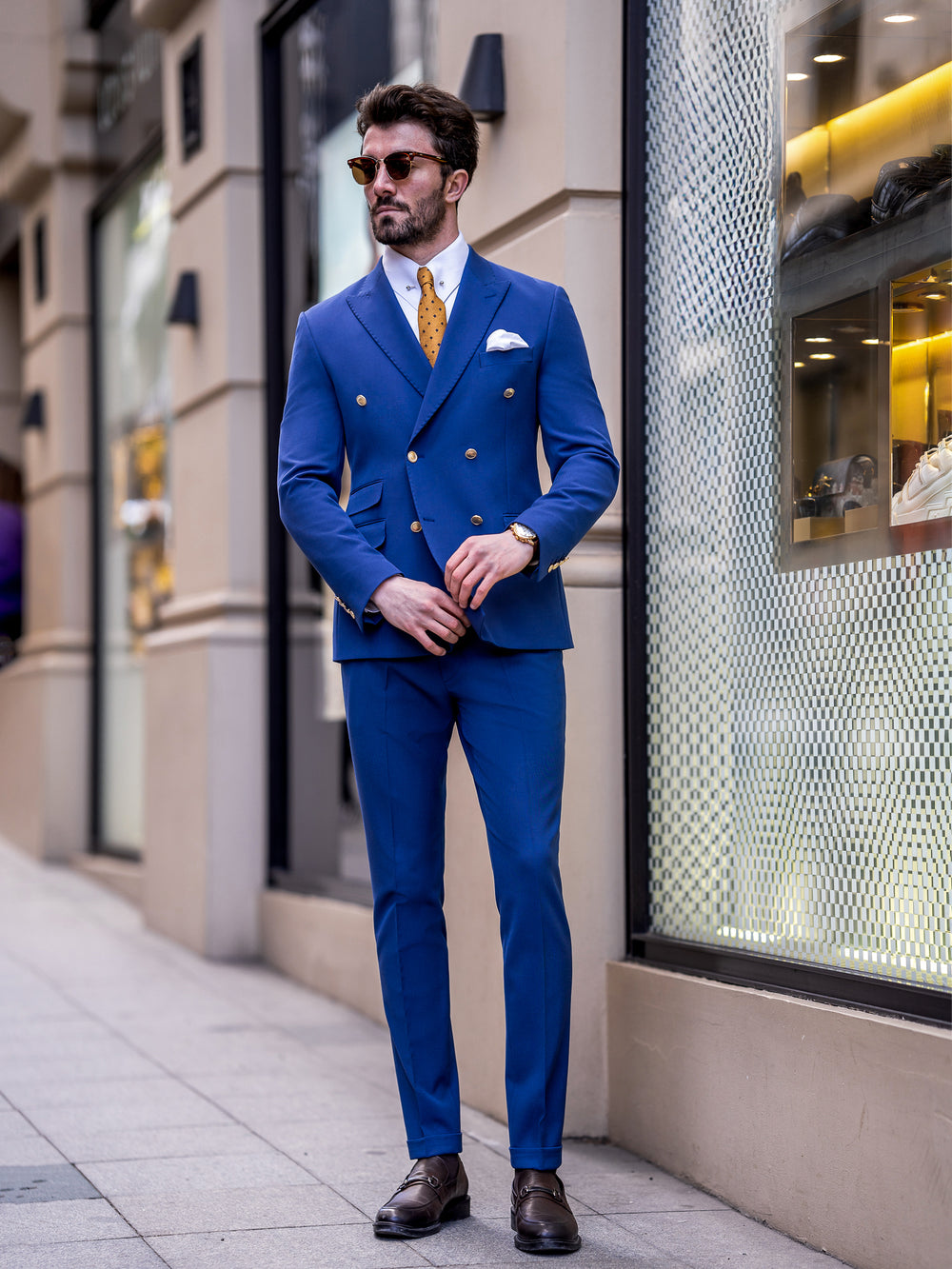 Navy Double Breasted Suit 2 Piece 2293