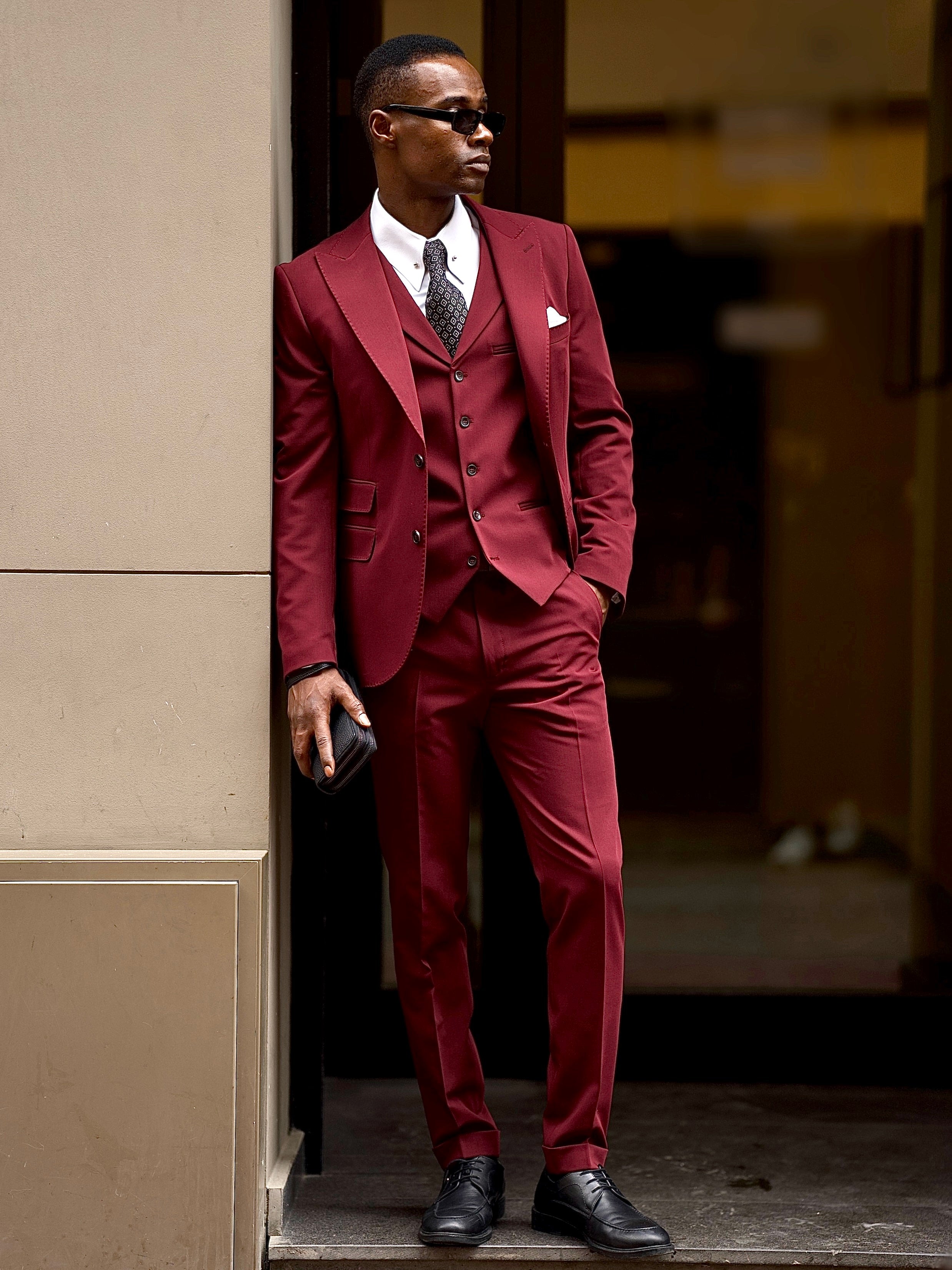 Bordeaux Slim-Fit Suit 3-Piece