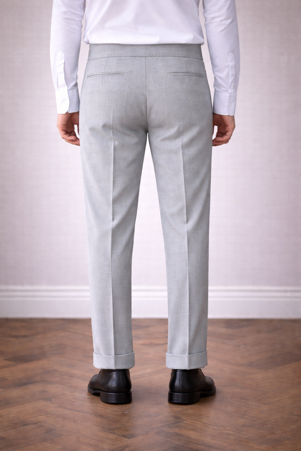 Light Grey High Waist Slim-Fit Pants