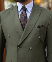 Khaki Double Breasted Suit 2-Piece