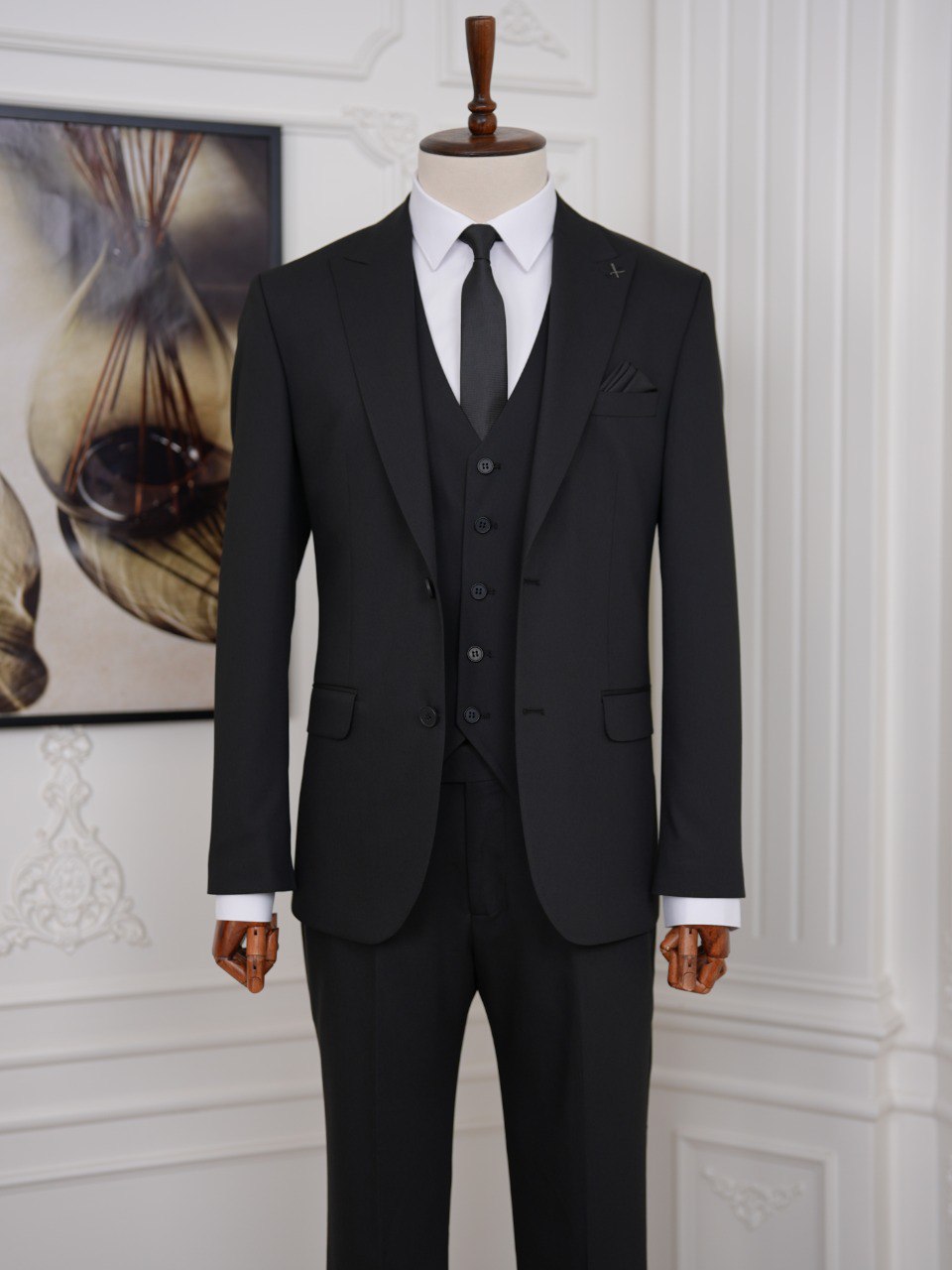 Black Slim-Fit Suit 3-Piece