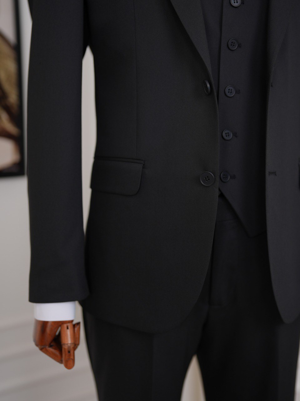 Black Slim-Fit Suit 3-Piece