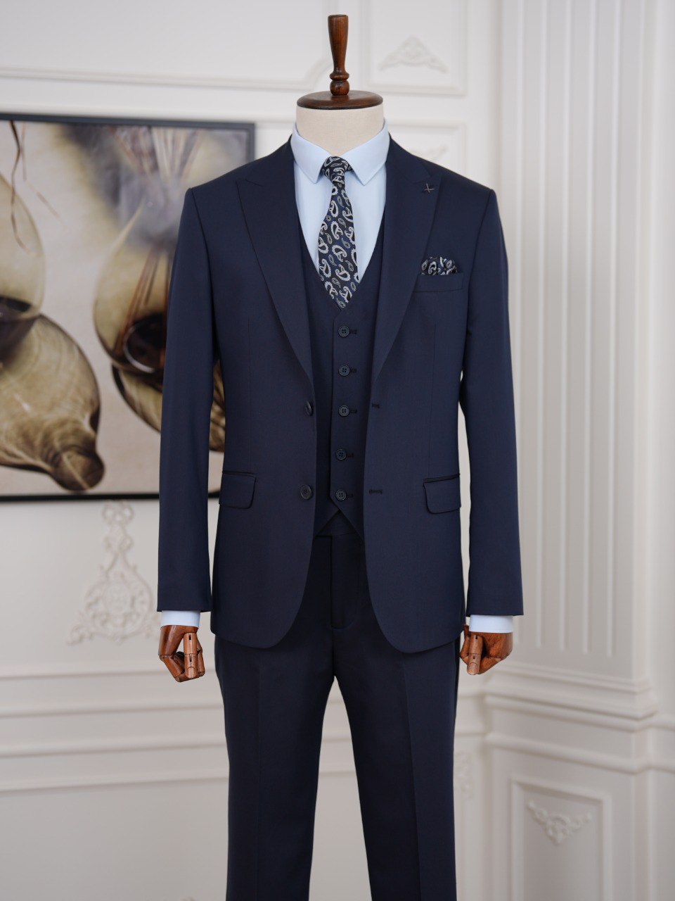 Navy Slim-Fit Suit 3-Piece