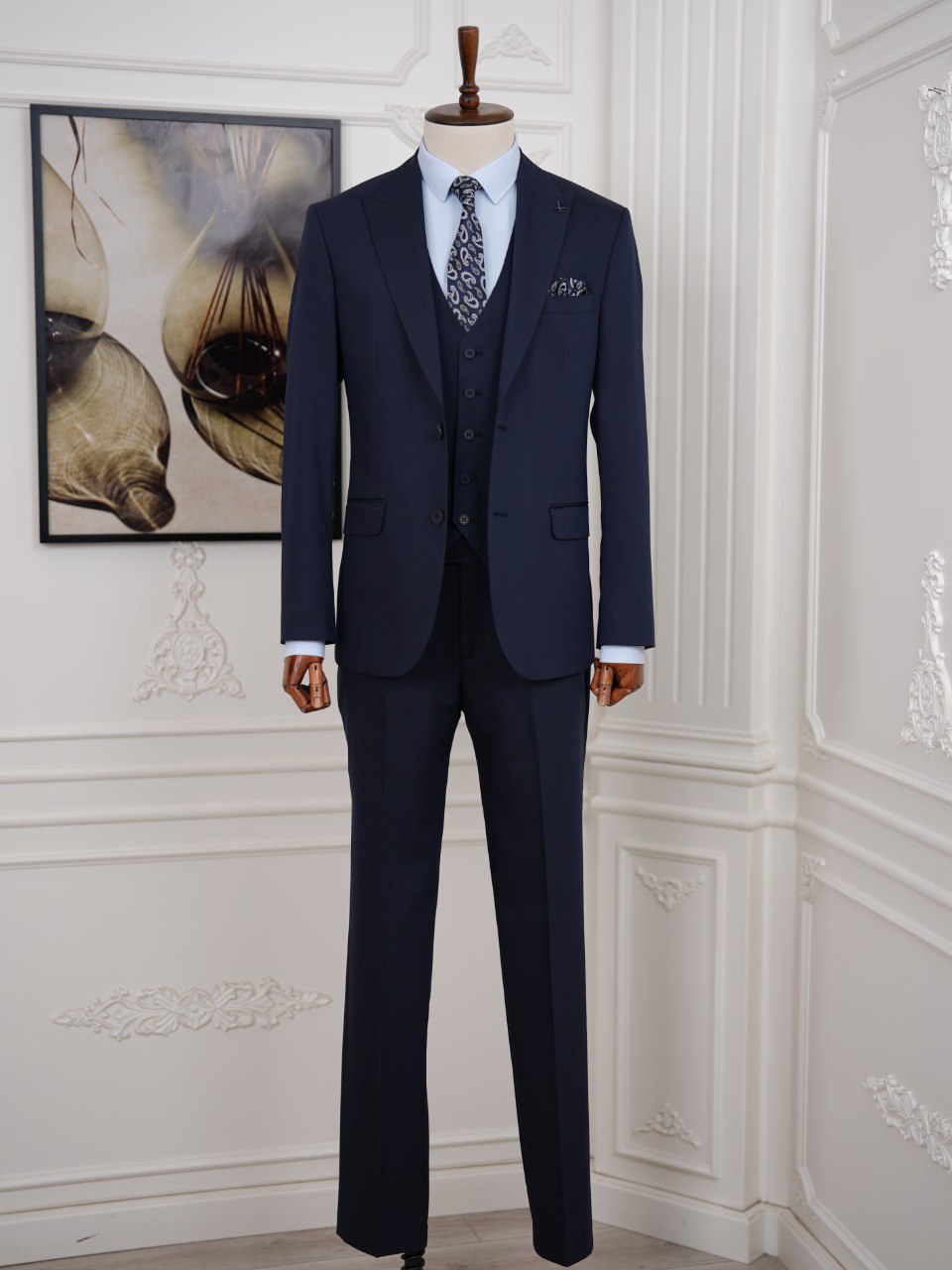 Navy Slim-Fit Suit 3-Piece
