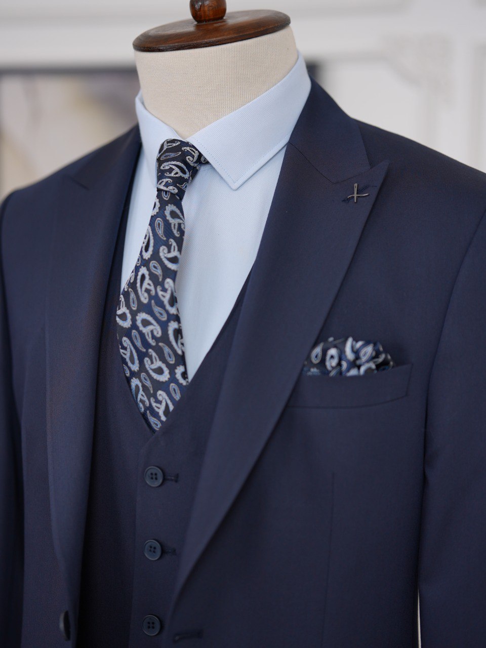 Navy Slim-Fit Suit 3-Piece