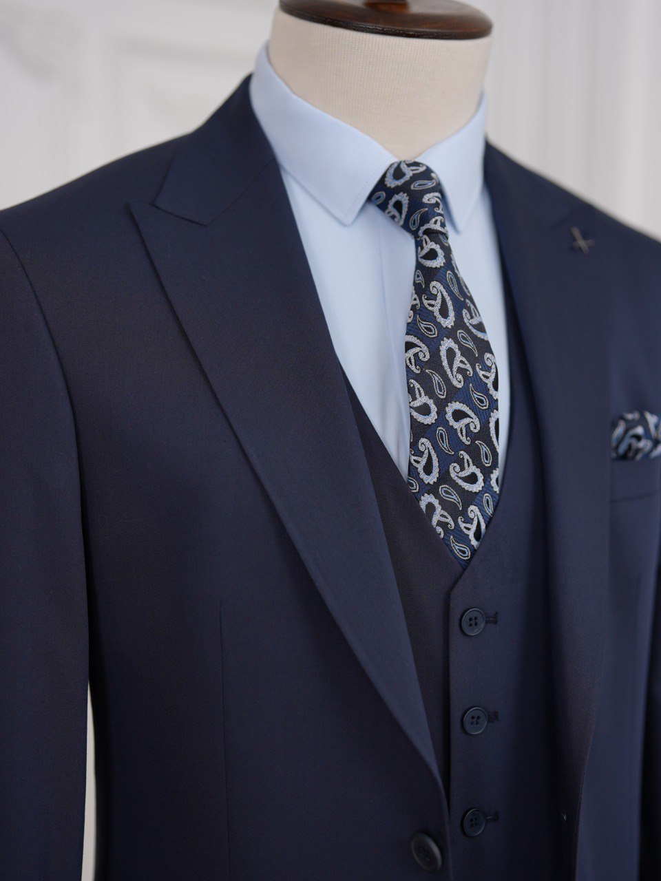 Navy Slim-Fit Suit 3-Piece