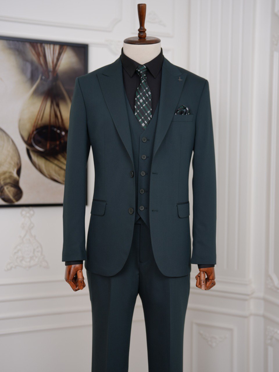 Khaki Slim-Fit Suit 3-Piece