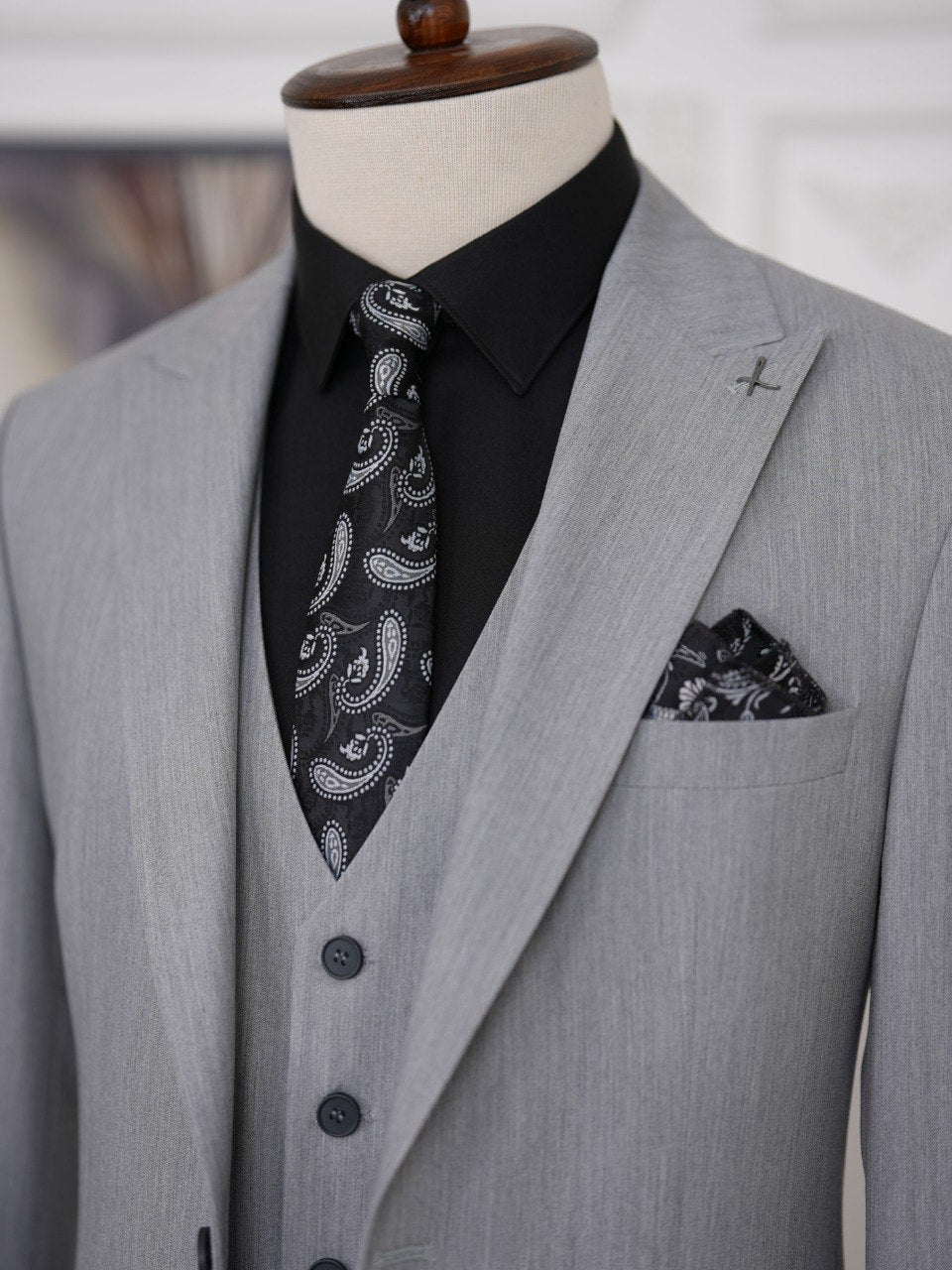 Light Grey Slim-Fit Suit 3-Piece