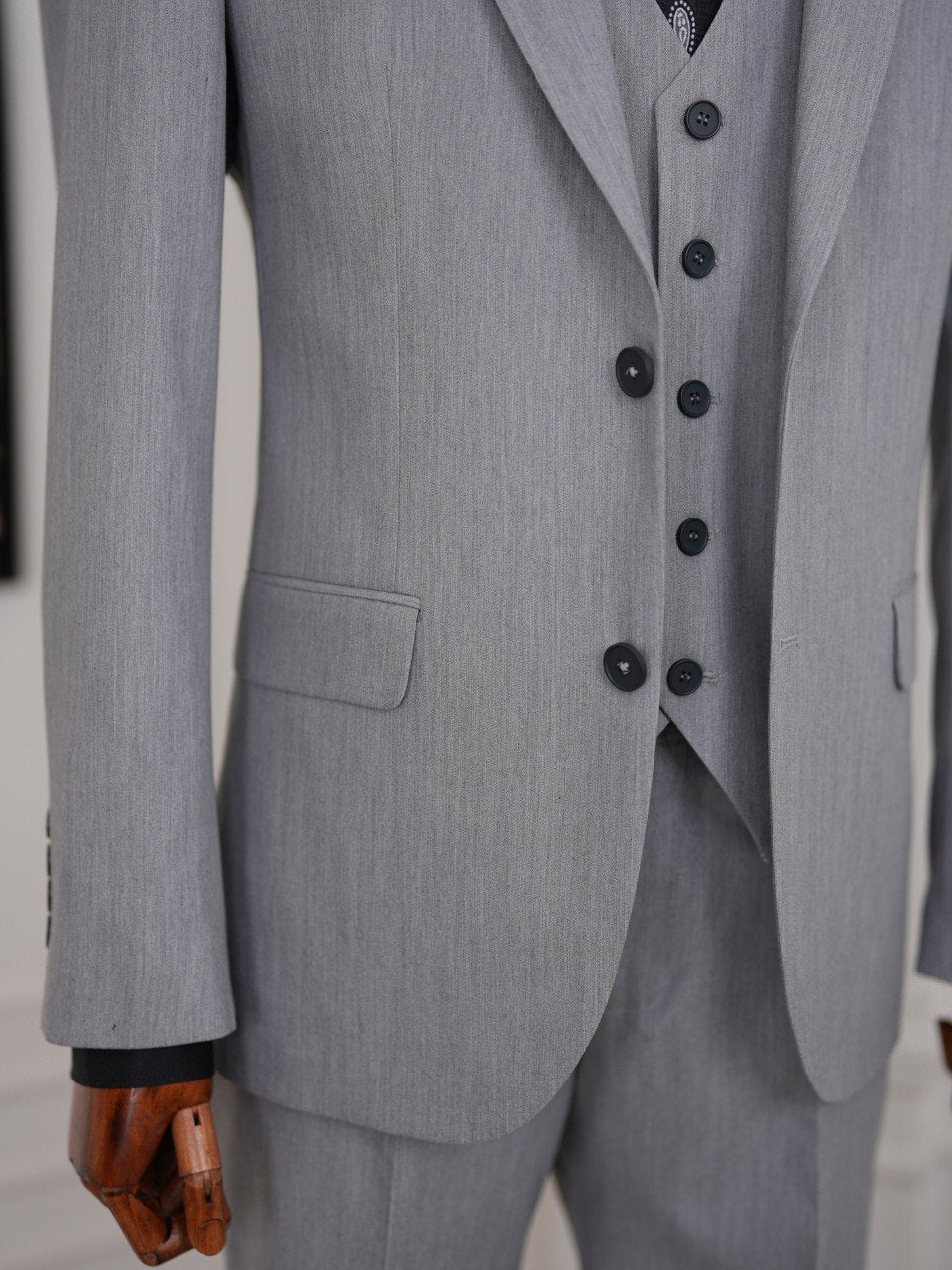 Light Grey Slim-Fit Suit 3-Piece