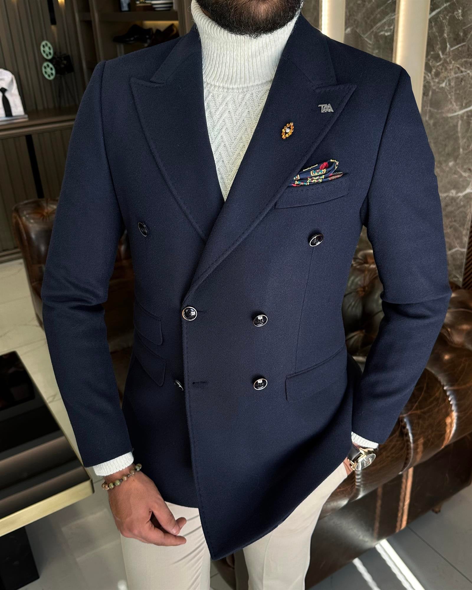 Navy Double Breasted Blazer