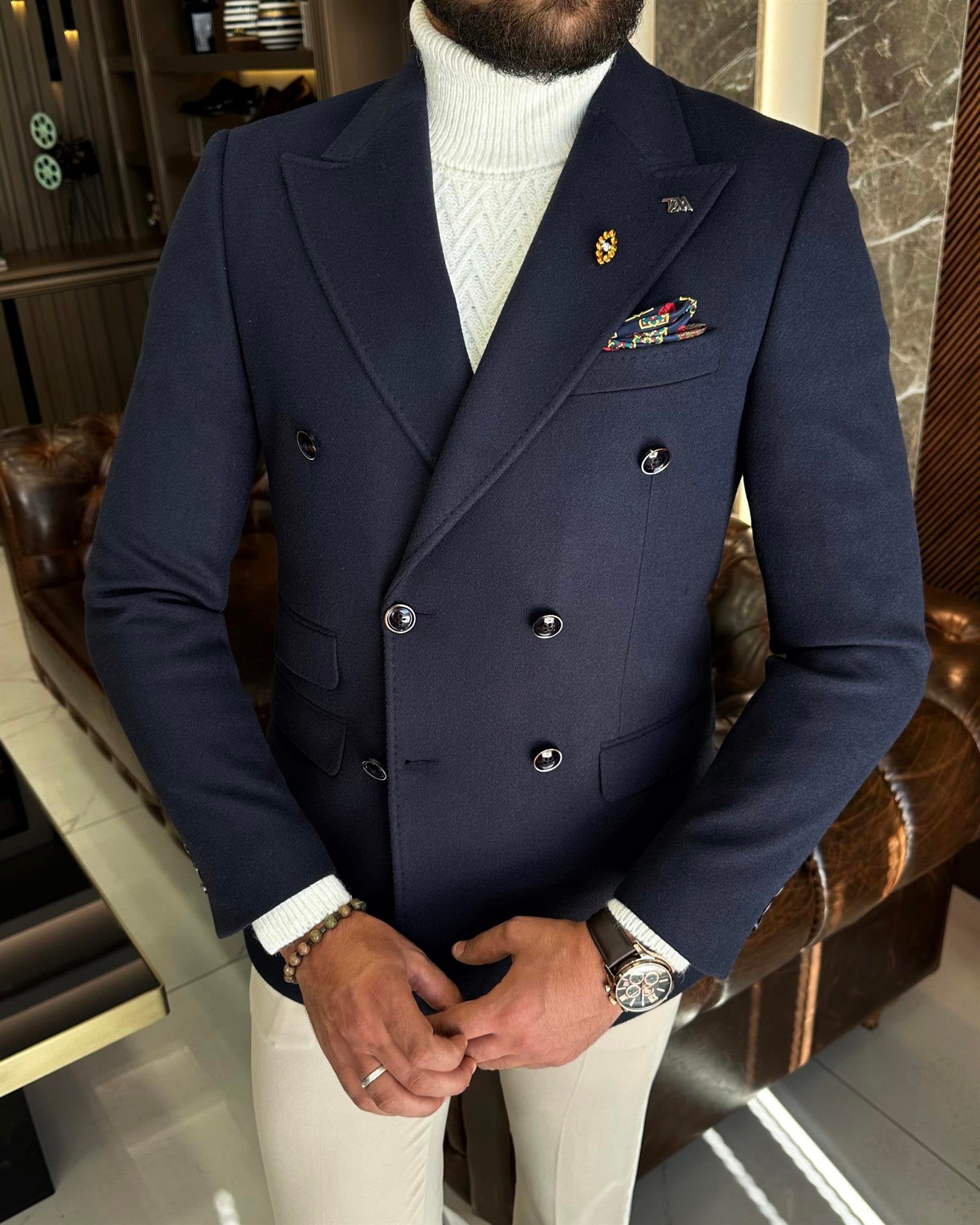 Navy Double Breasted Blazer