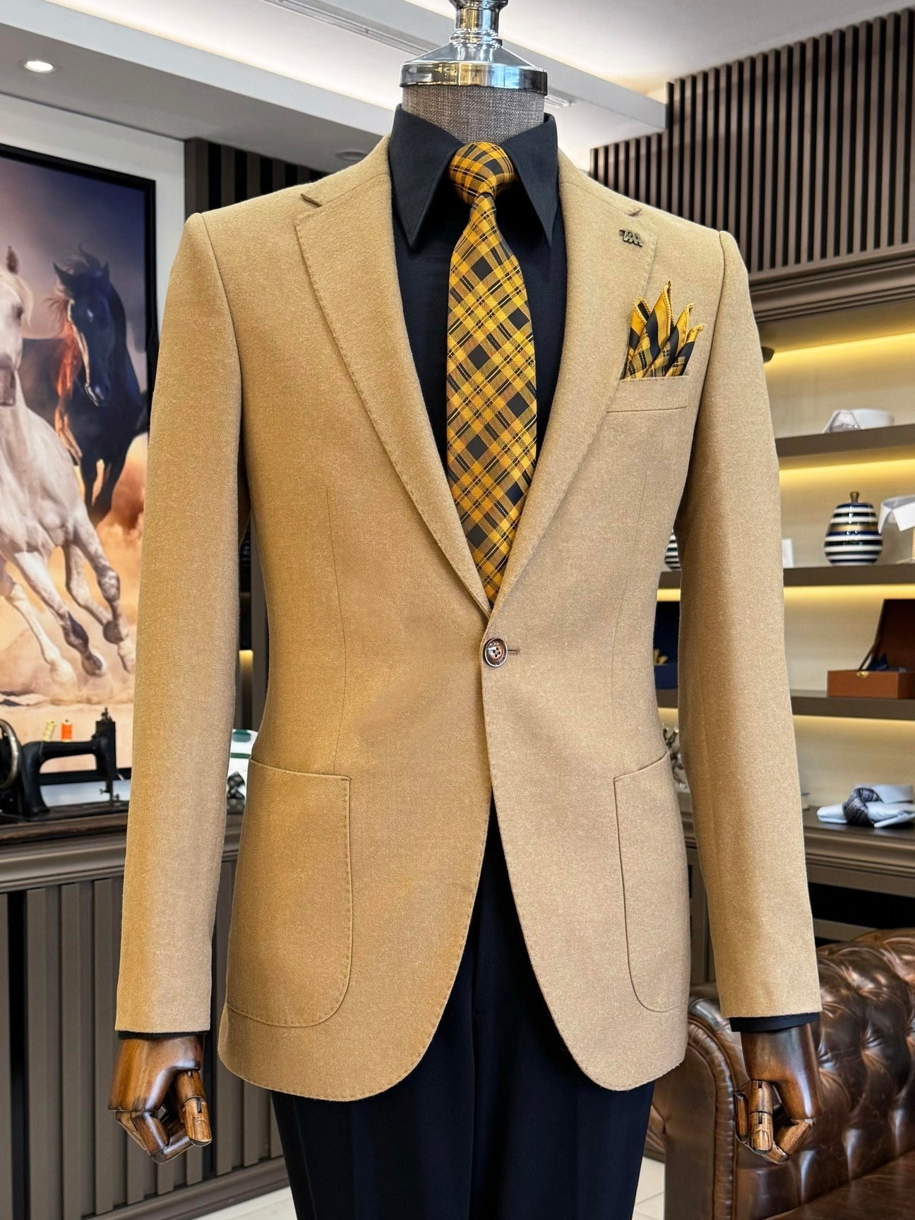 Camel Single Breasted Blazer