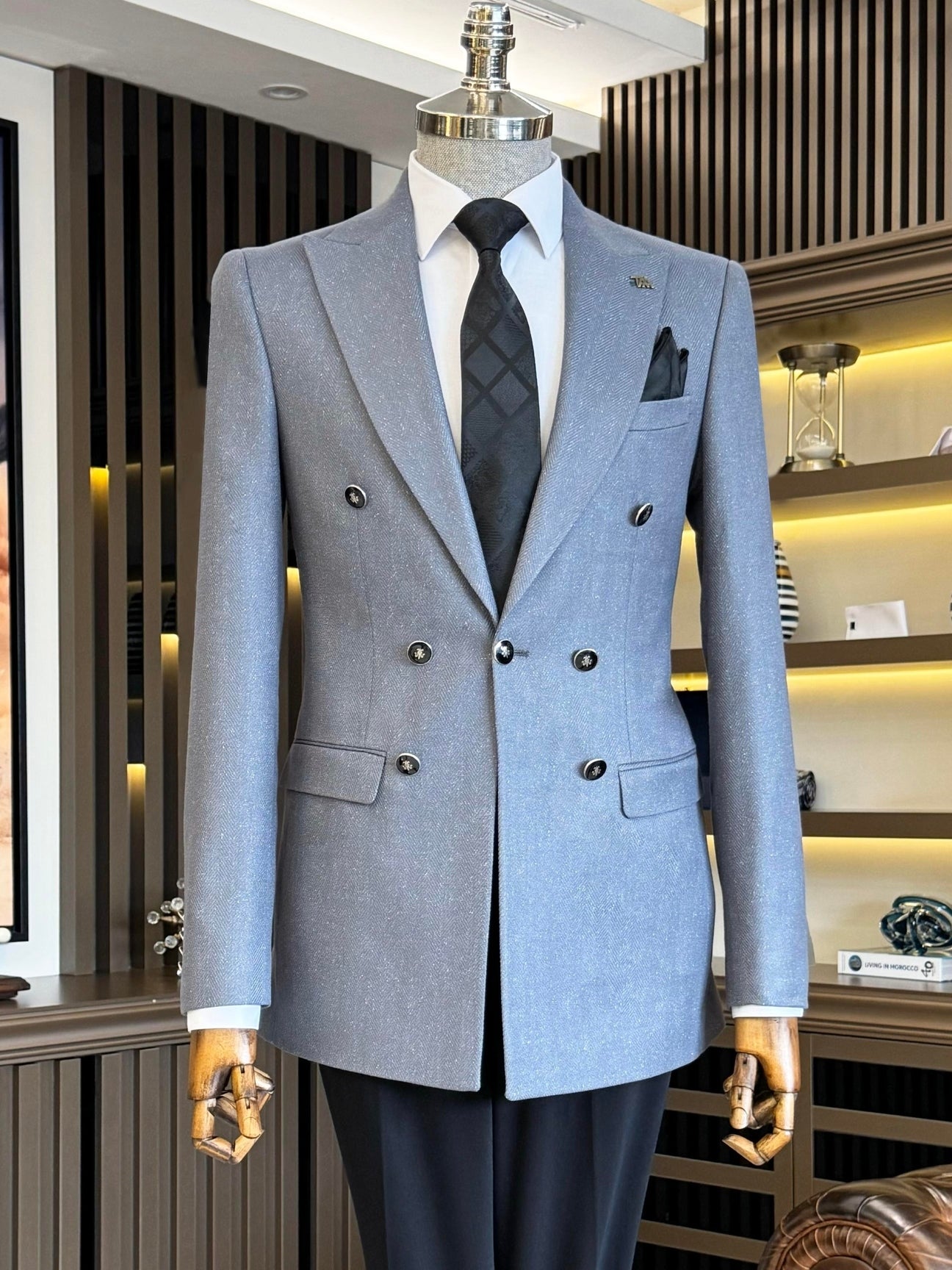 Grey Single Breasted Blazer