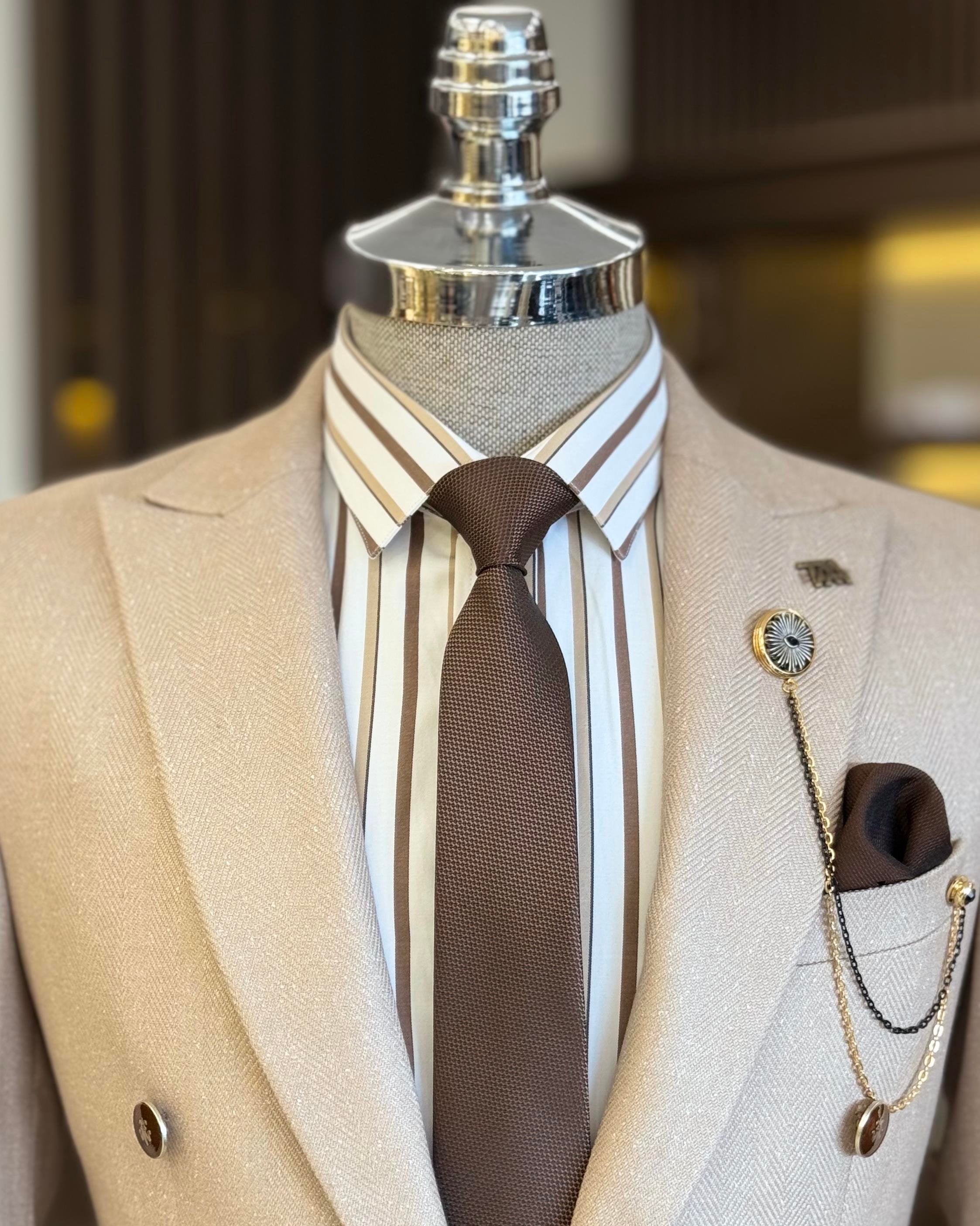 Beige Single Breasted Blazer