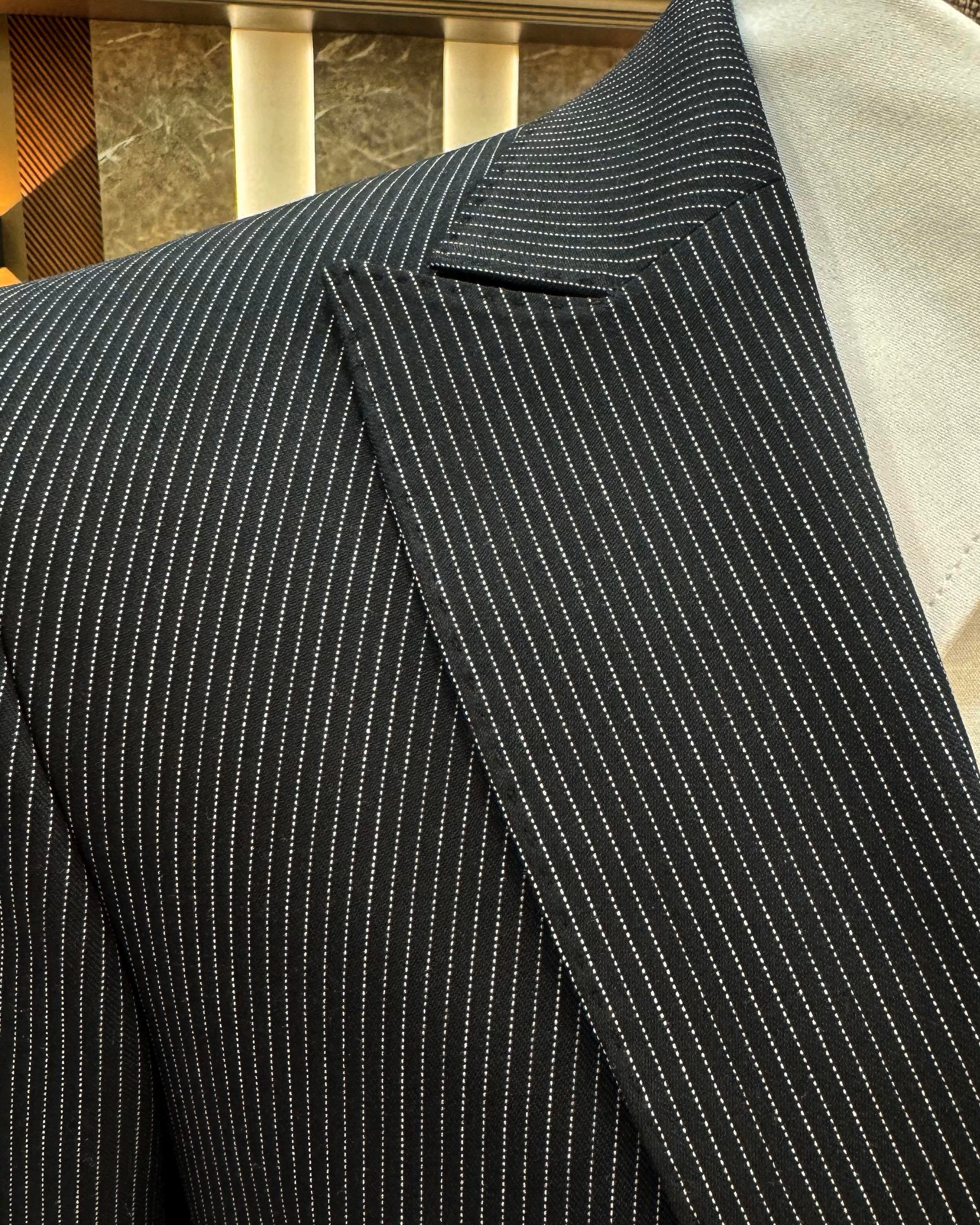 Navy Striped Slim-Fit Suit 3-Piece