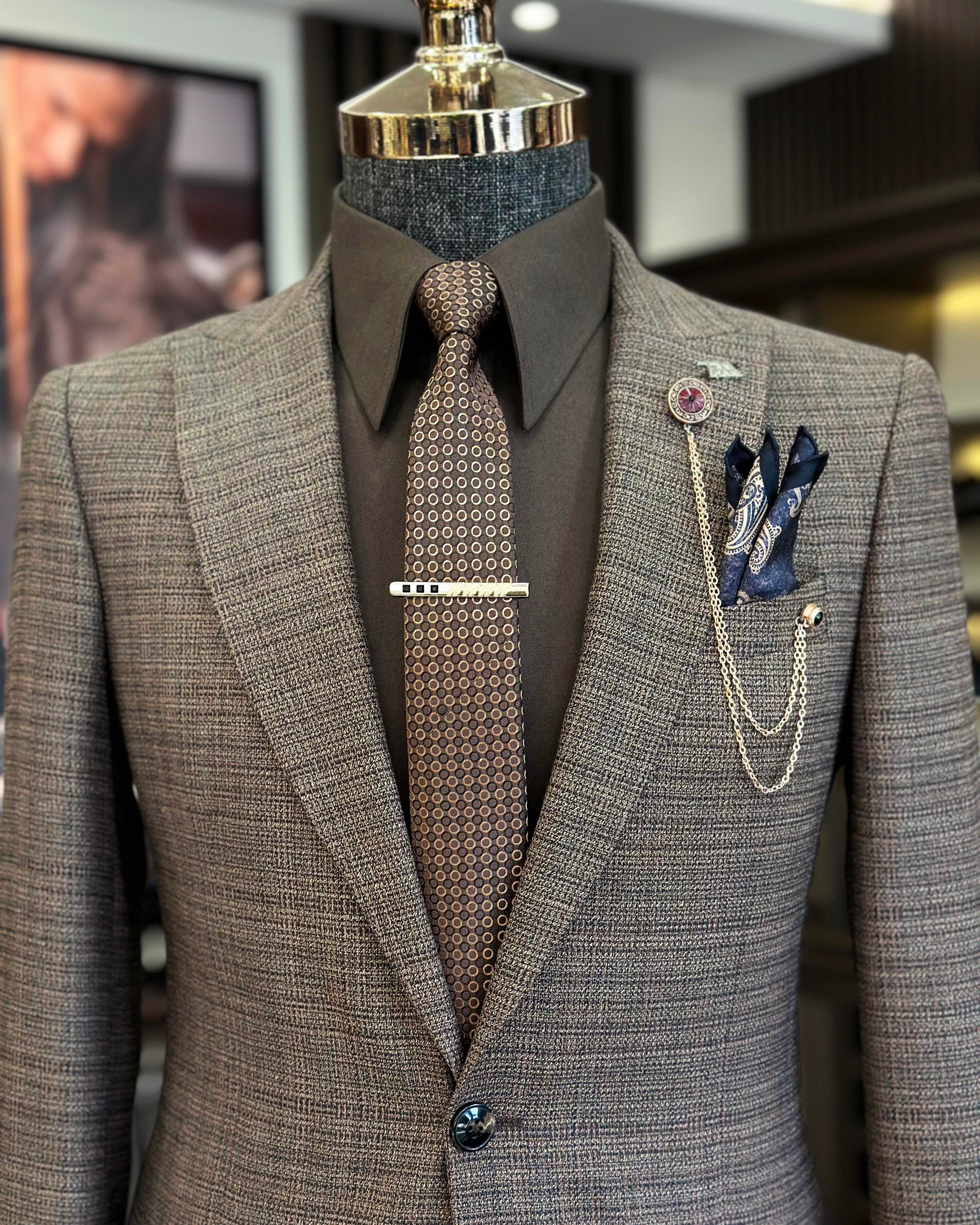 Brown Single Breasted Blazer