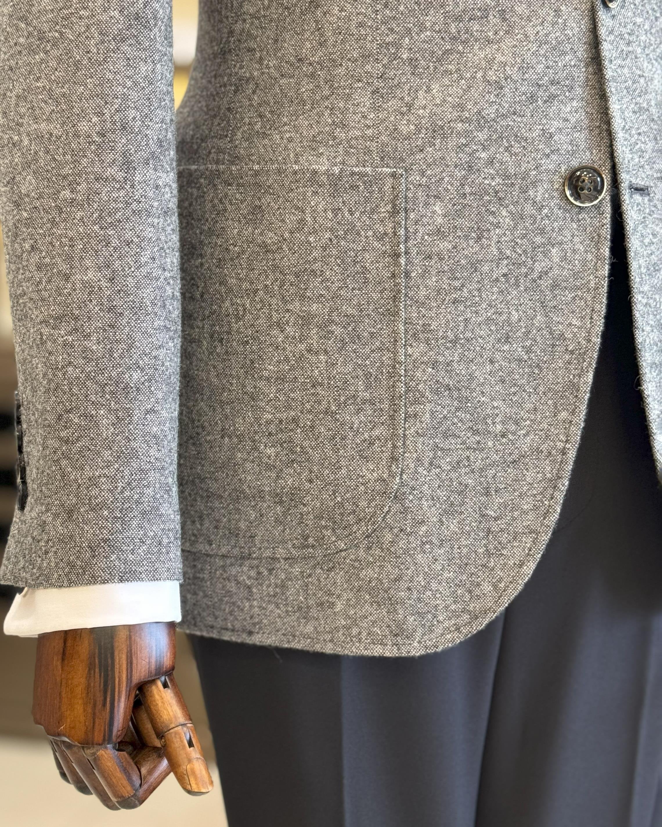 Grey Single Breasted Blazer