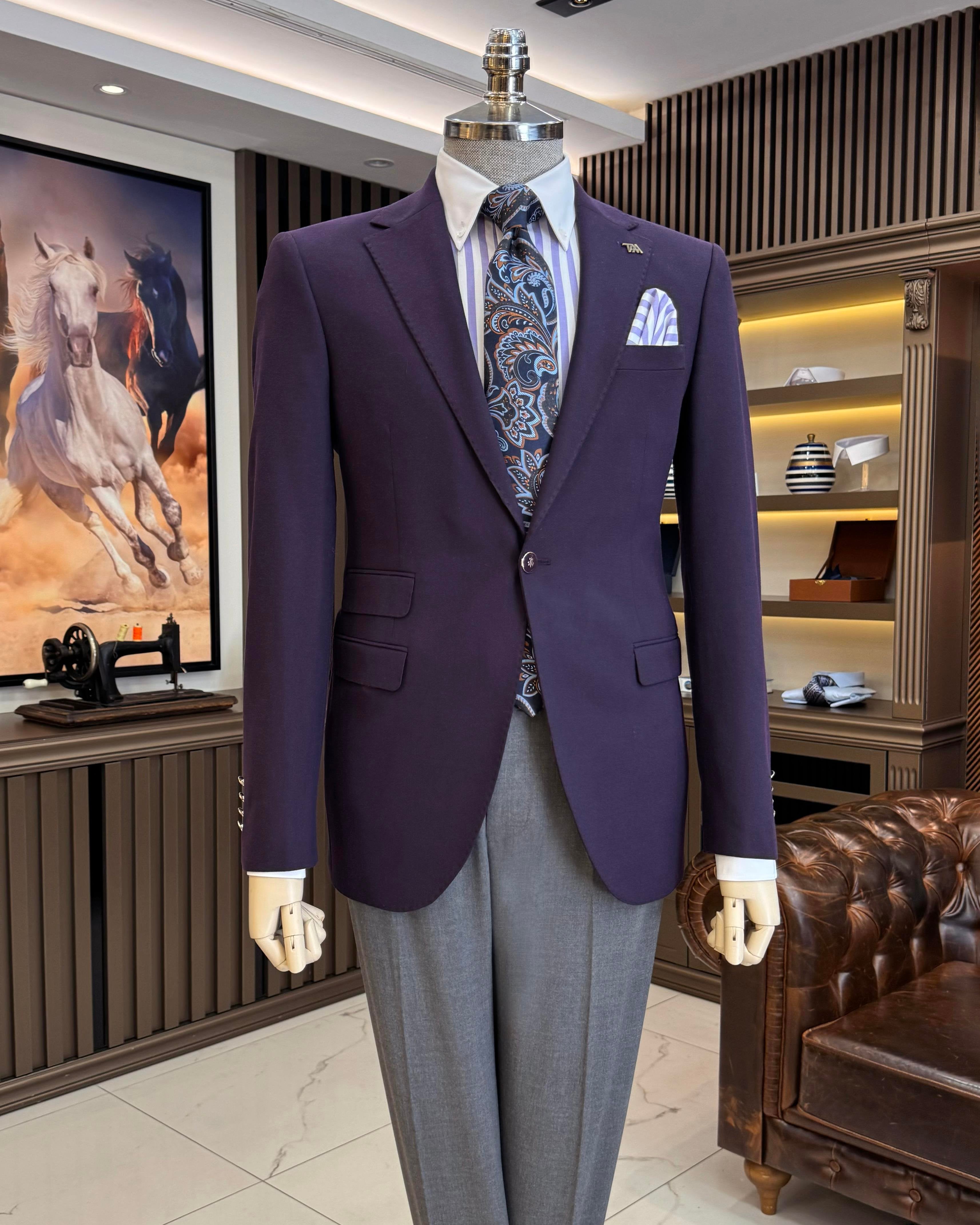 Purple Single Breasted Blazer