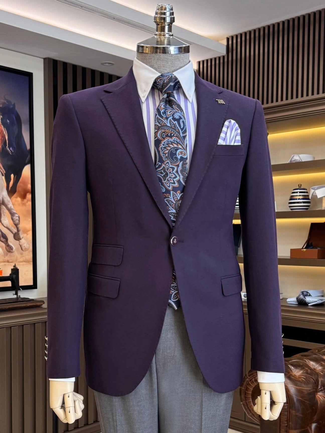 Purple Single Breasted Blazer