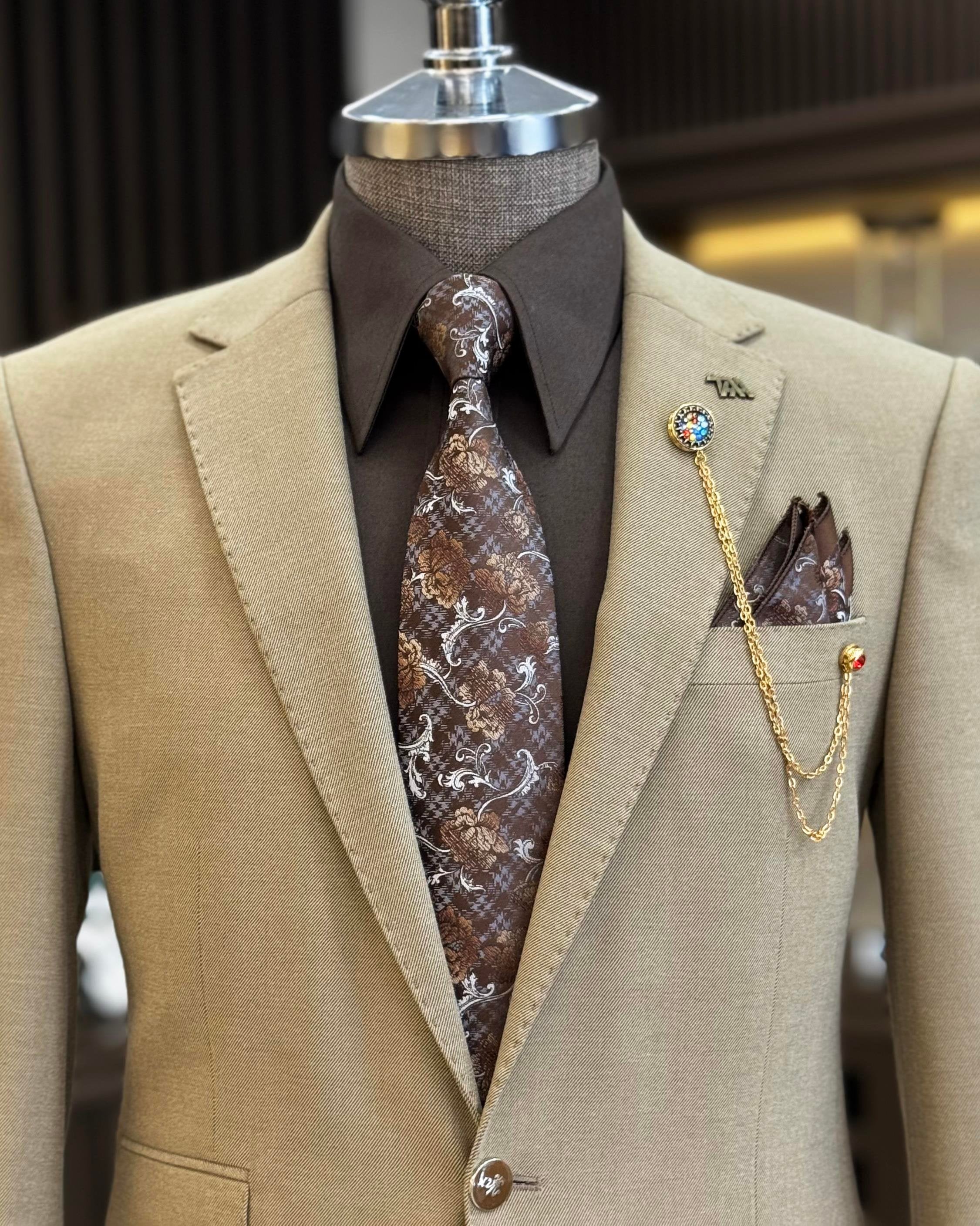 Beige Single Breasted Blazer