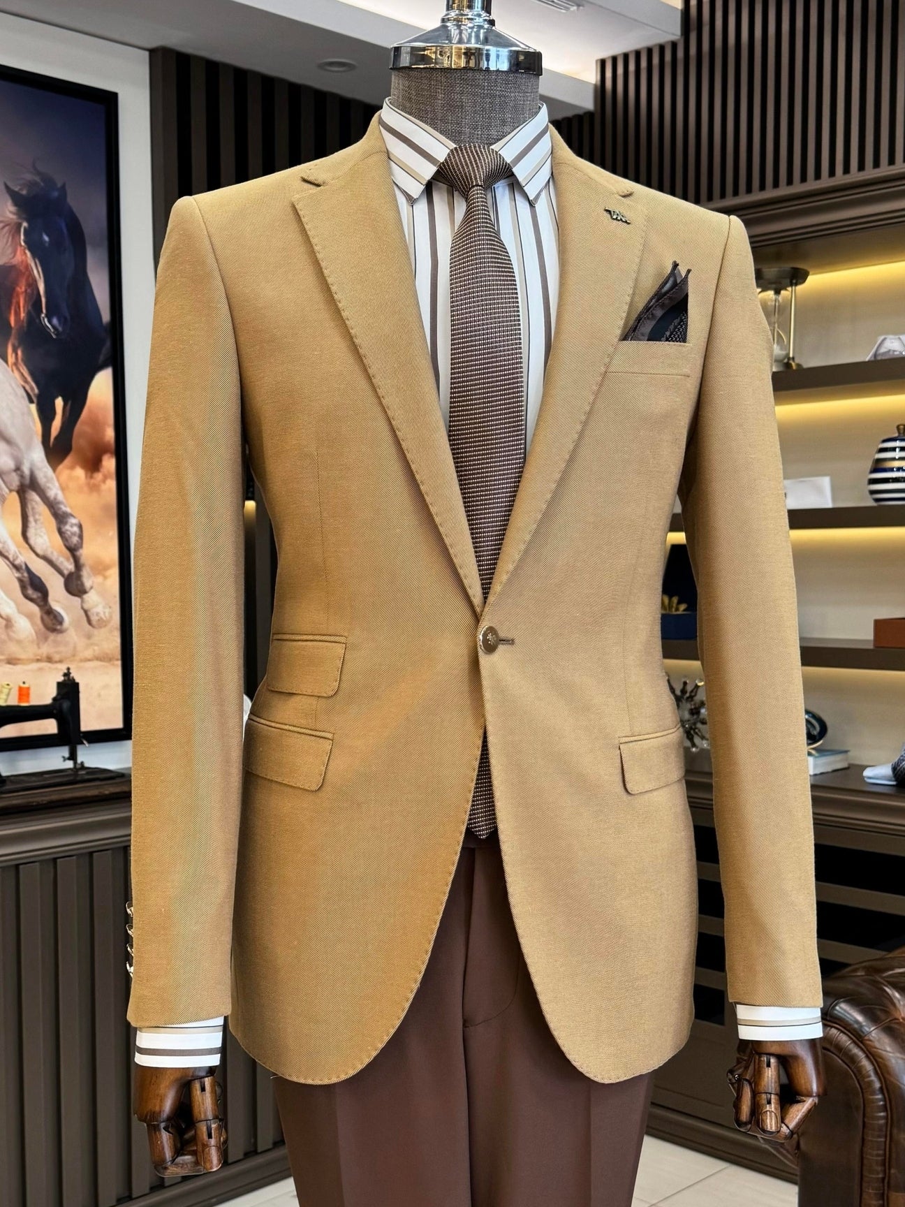 Camel Single Breasted Blazer