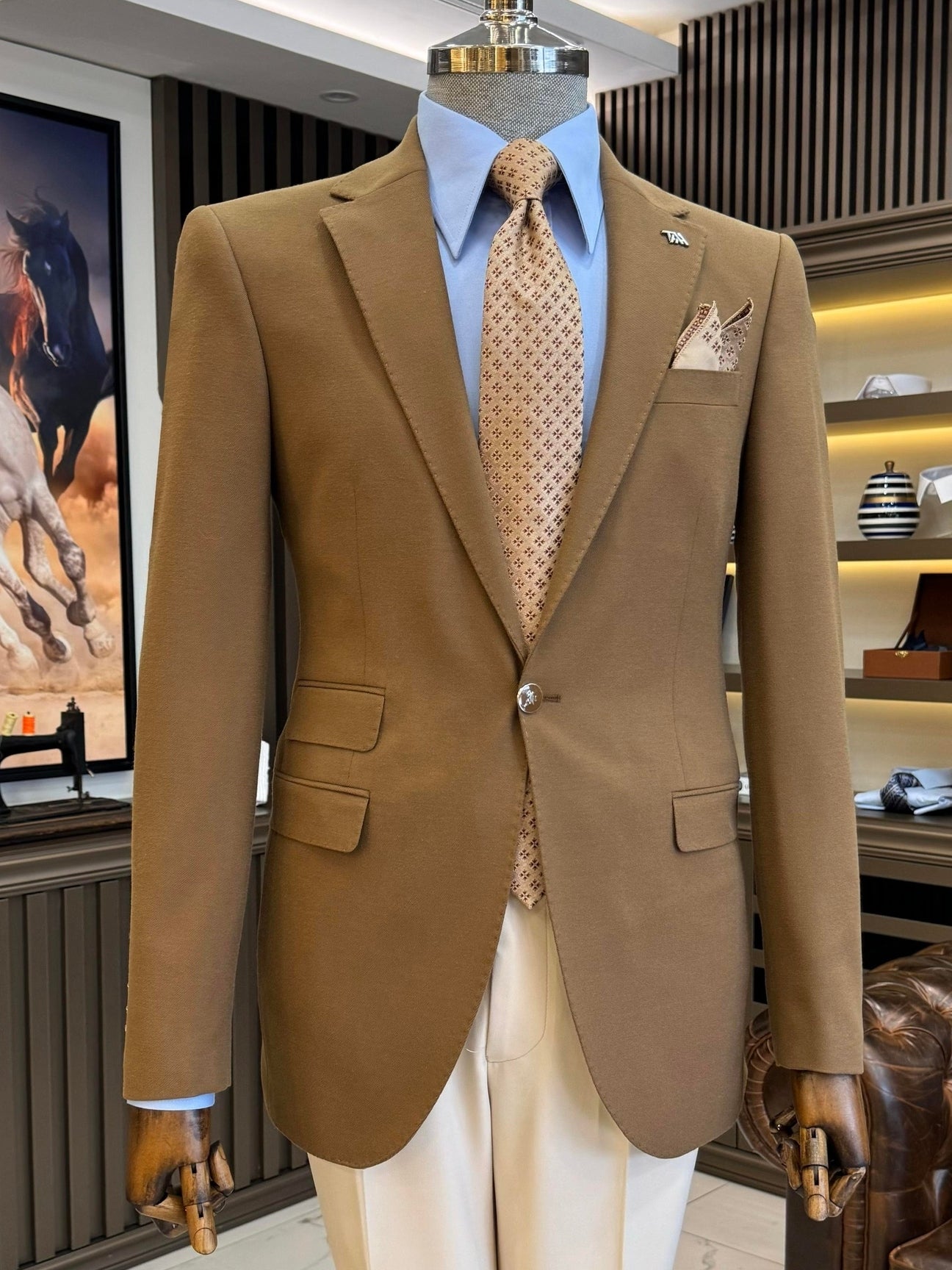 Brown Single Breasted Blazer