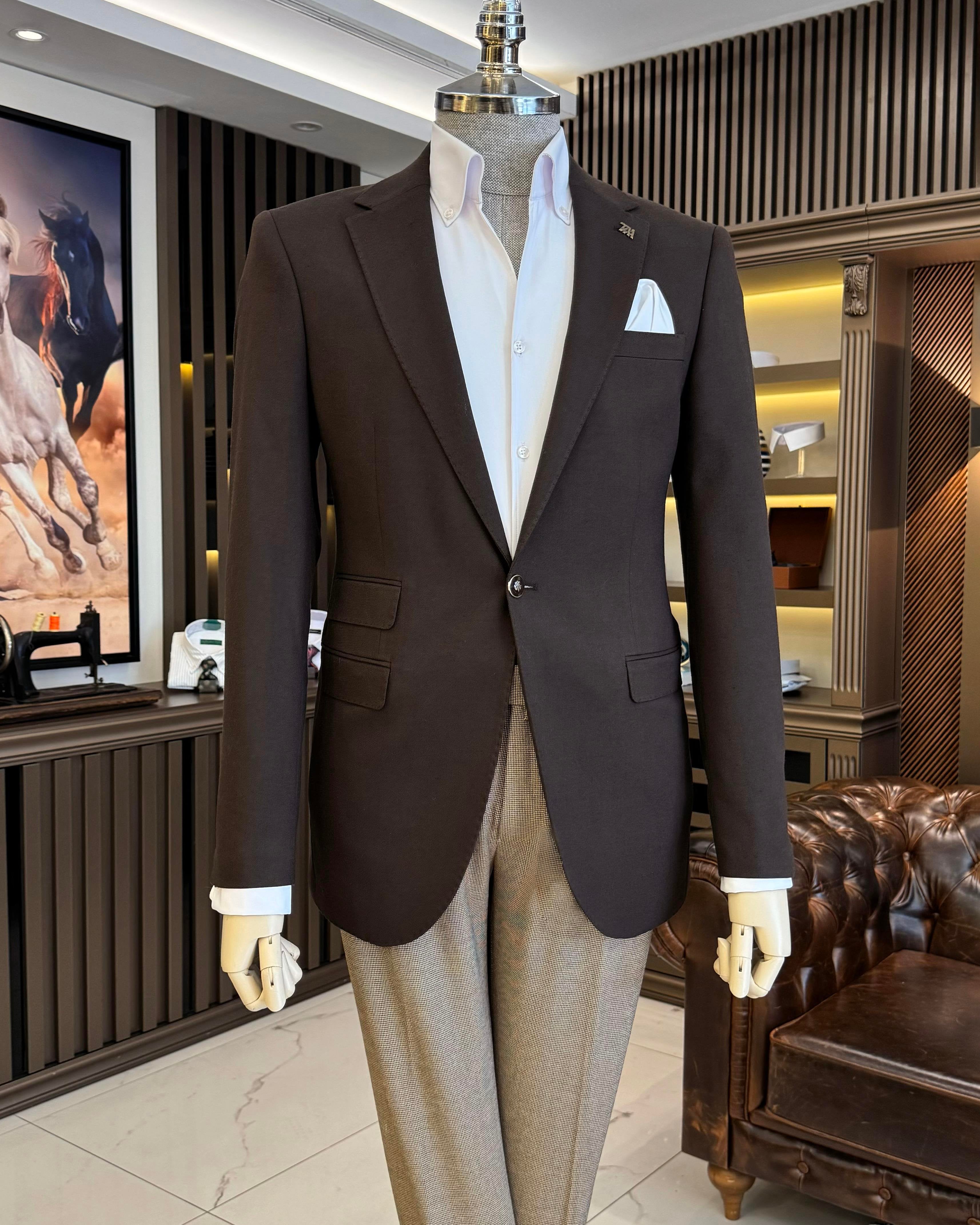 Brown Single Breasted Blazer