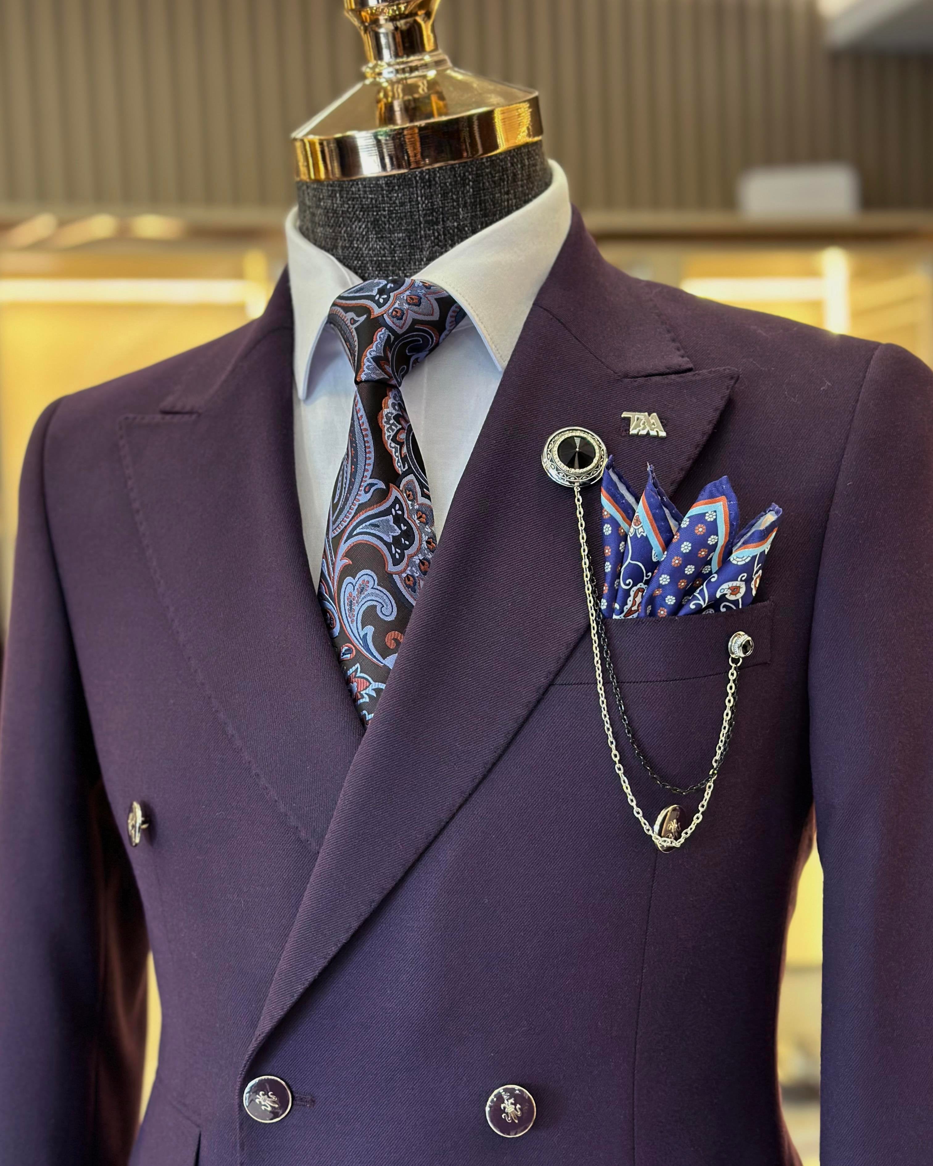 Purple Double Breasted Blazer