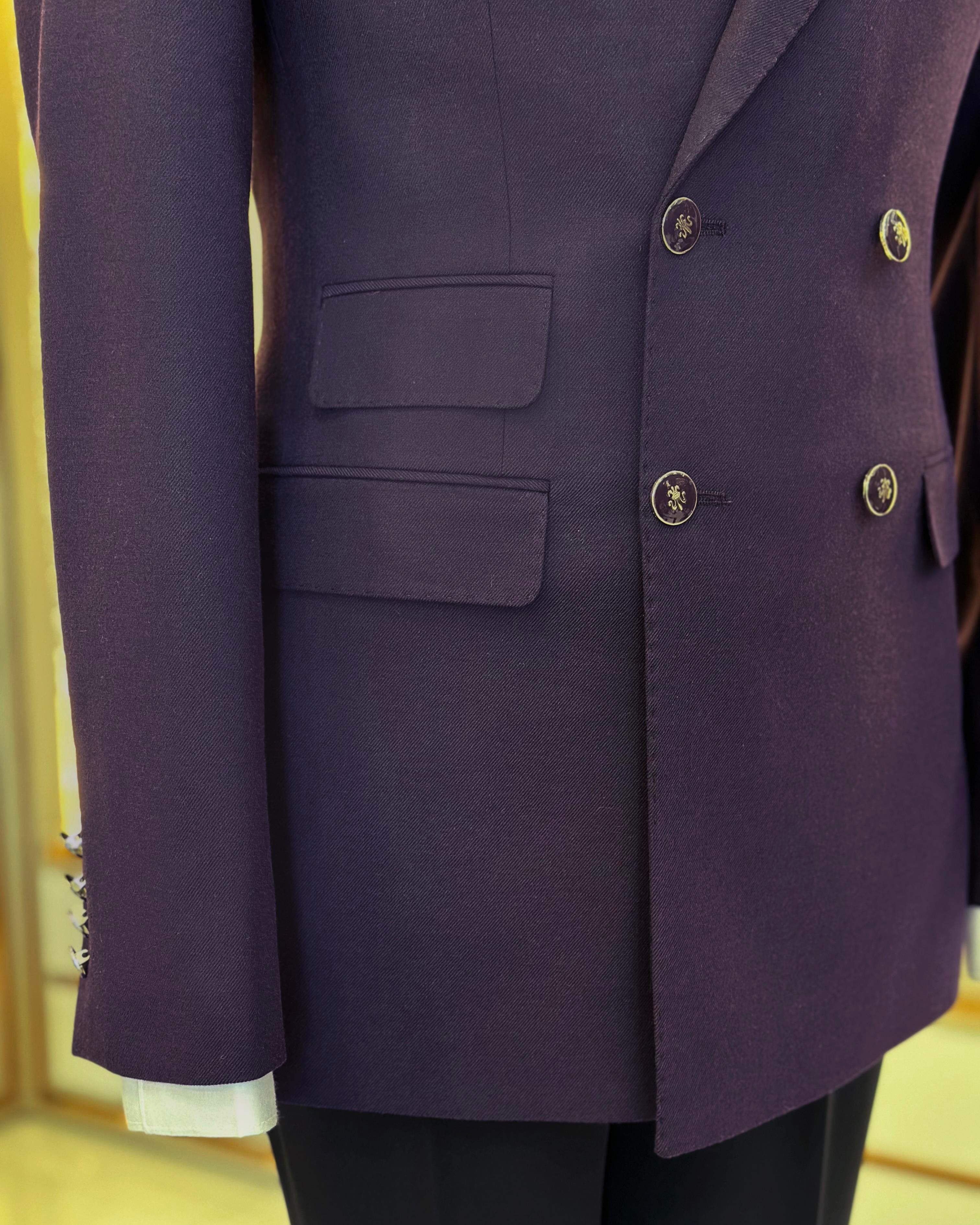 Purple Double Breasted Blazer