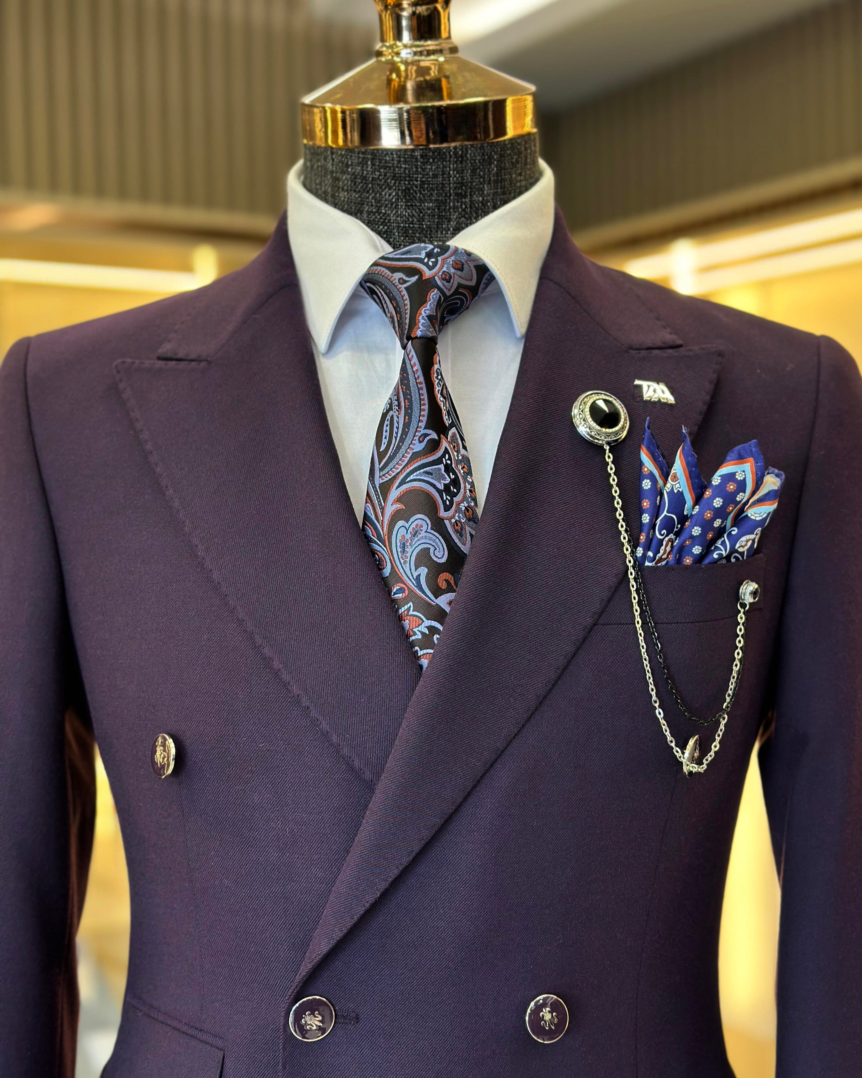 Purple Double Breasted Blazer