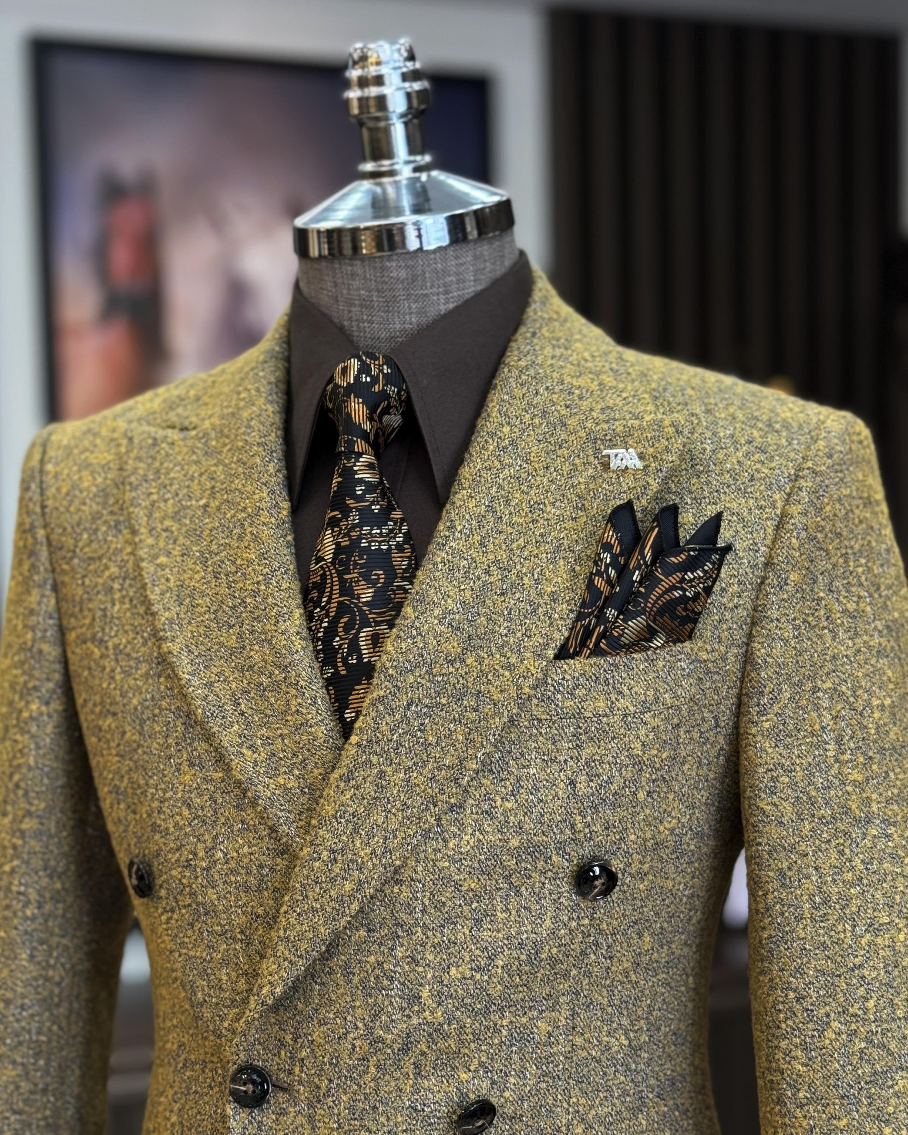 Mustard Double Breasted Blazer