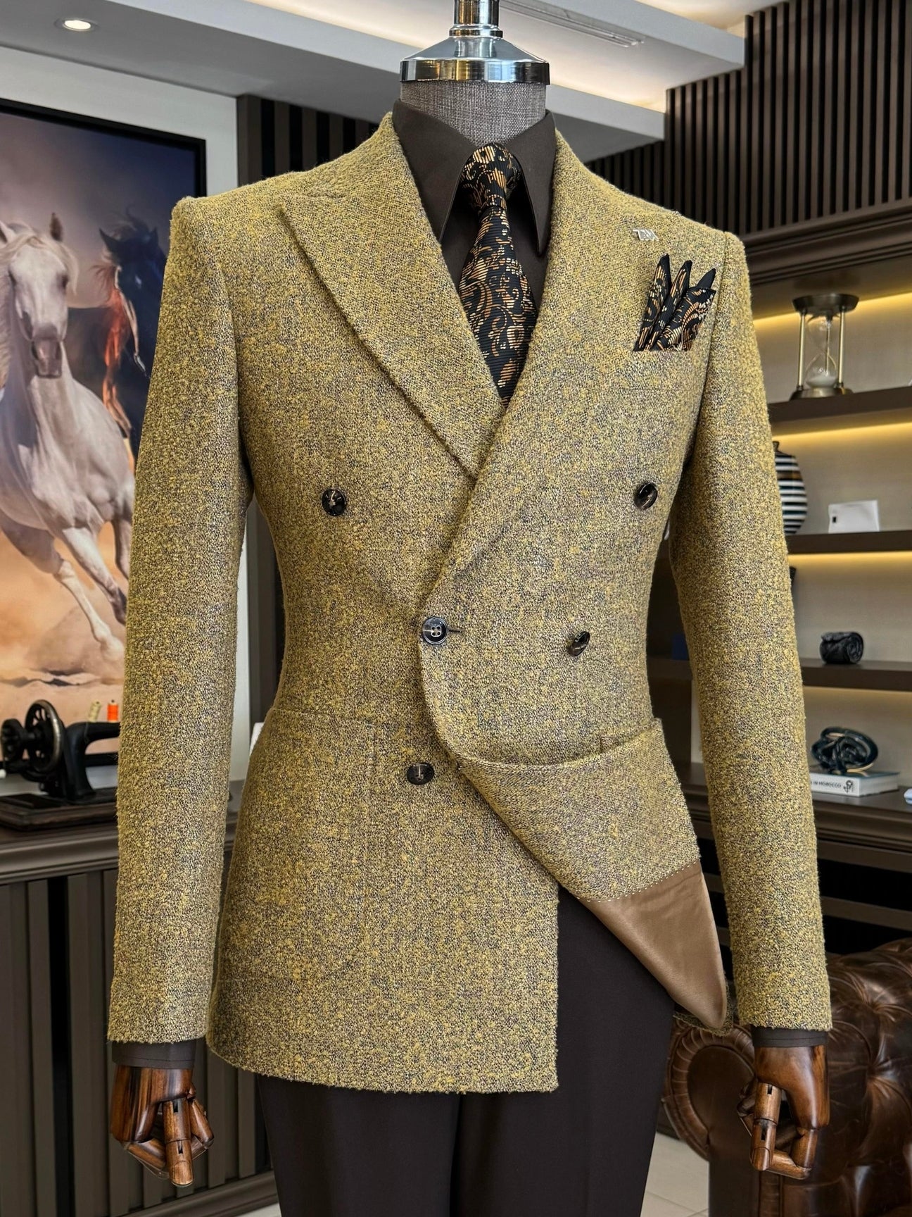 Mustard Double Breasted Blazer