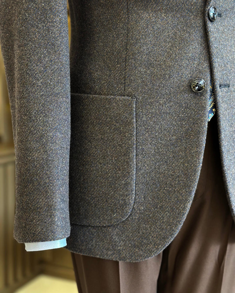 Grey Single Breasted Blazer