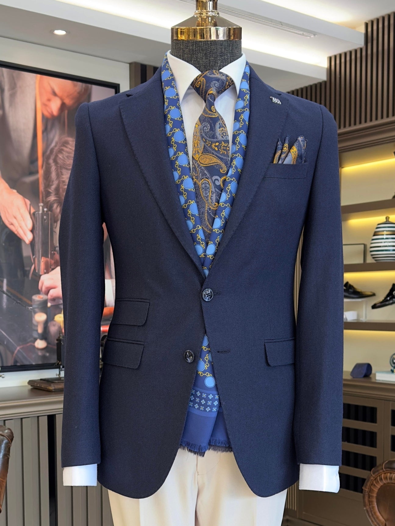 Blue Single Breasted Blazer